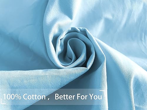 Miniatura 2 de Funda de almohada suave 100% algodón con cremallera, acogedora y ligera, de fácil cuidado, azul claro, cuerpo, 20 x 54 pulgadas