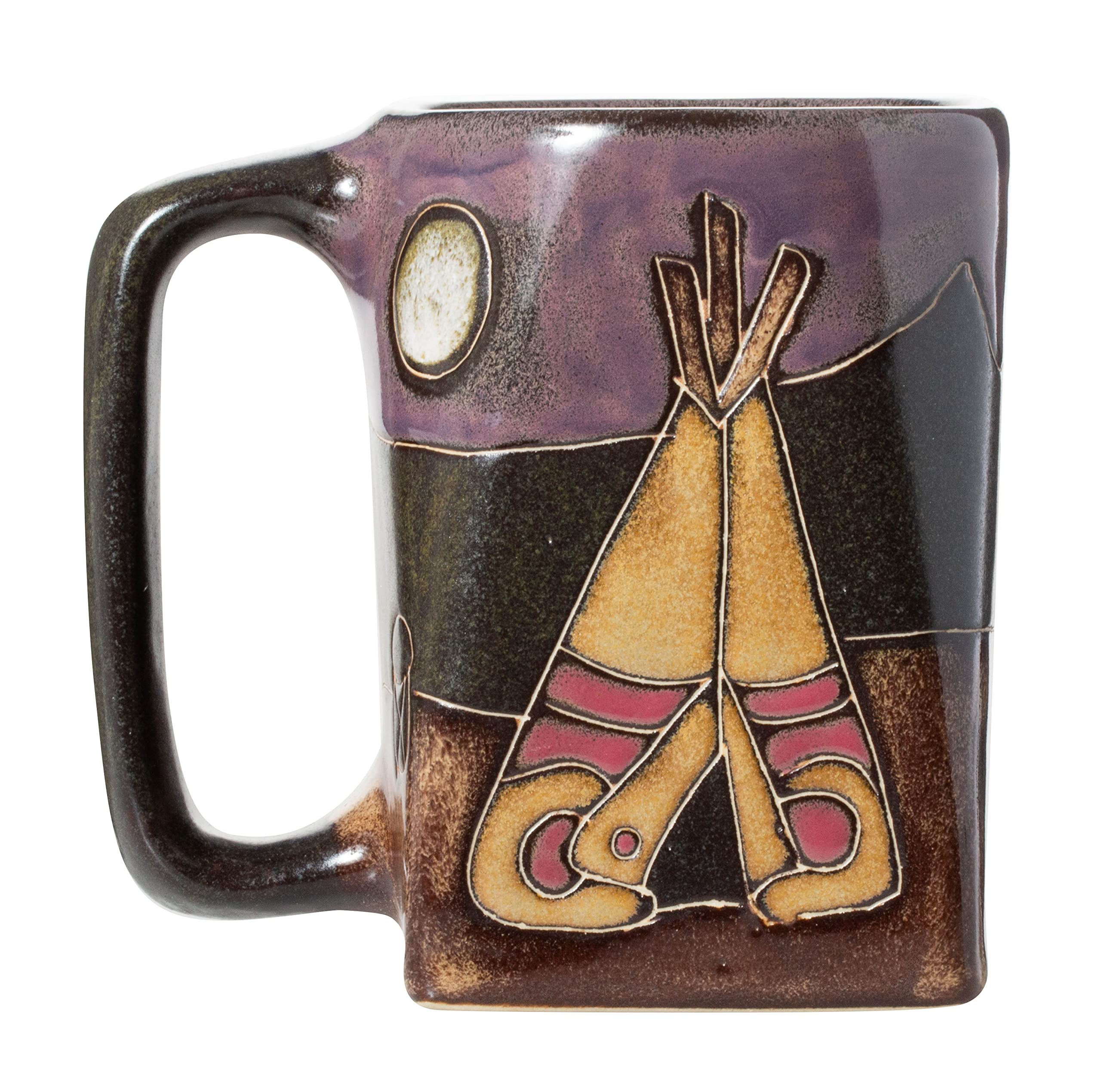Teepee Native American Campfire Design 12oz Handcrafted Coffee Tea Mug