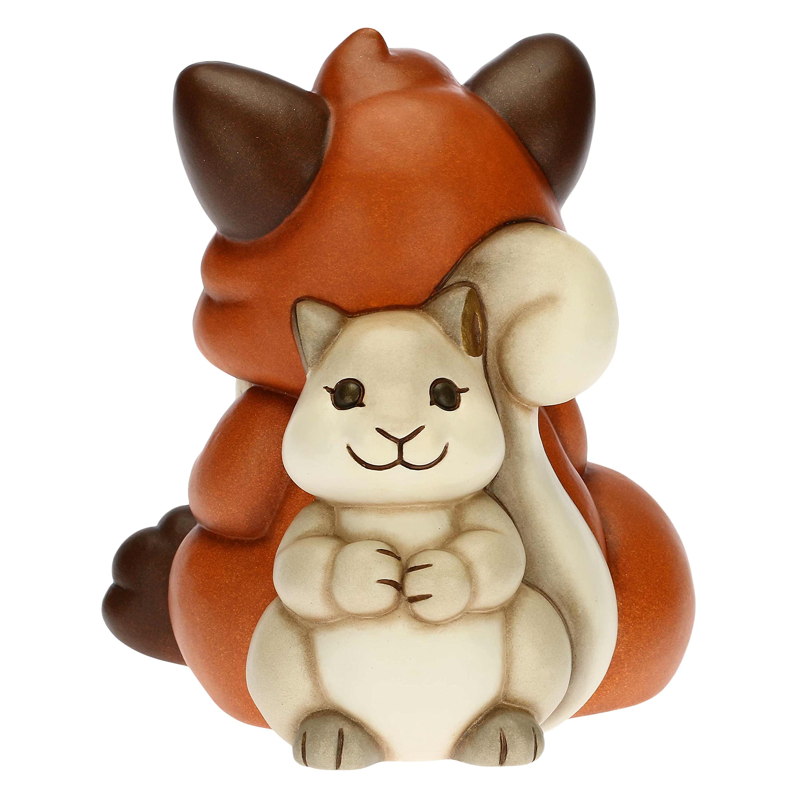 Thun - Volpe Grace Insieme allo Scoiattolo - Ceramica - Living, Icone - 15x13,2x16,3 cm h