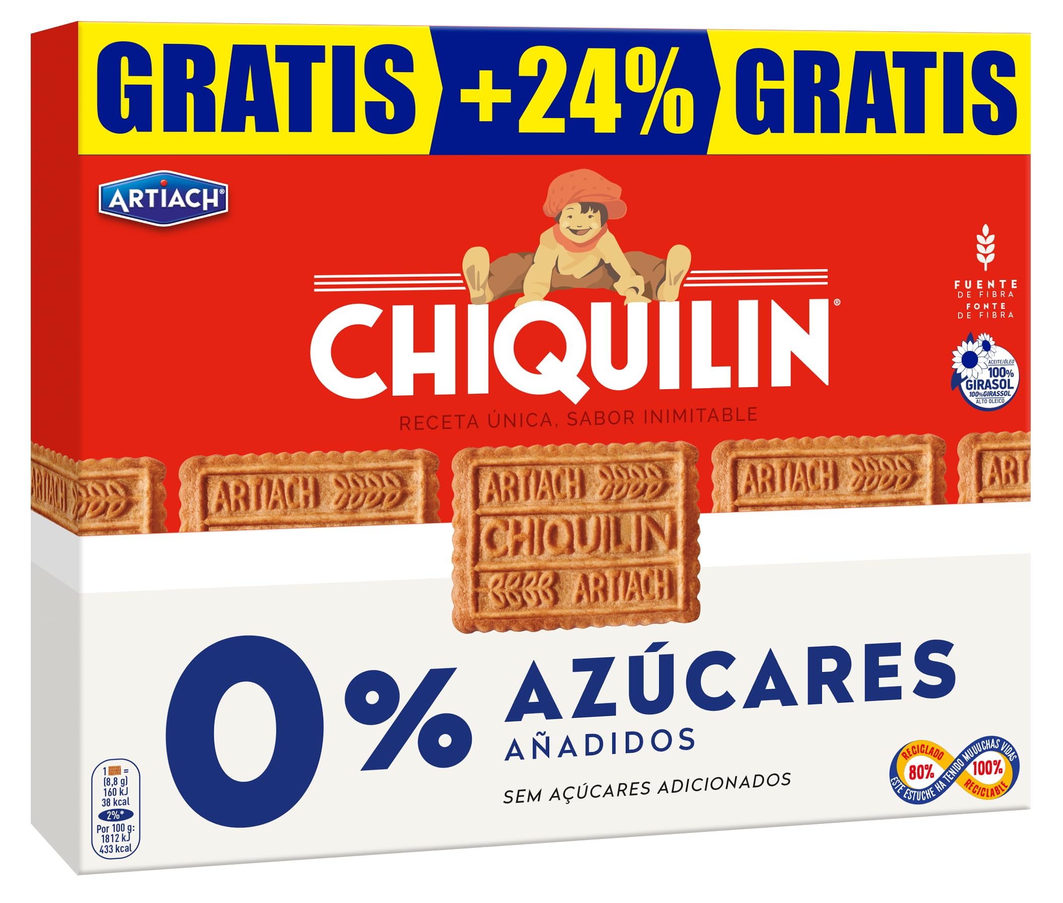 Artiach Chiquilín 0% 422g +24% gratis