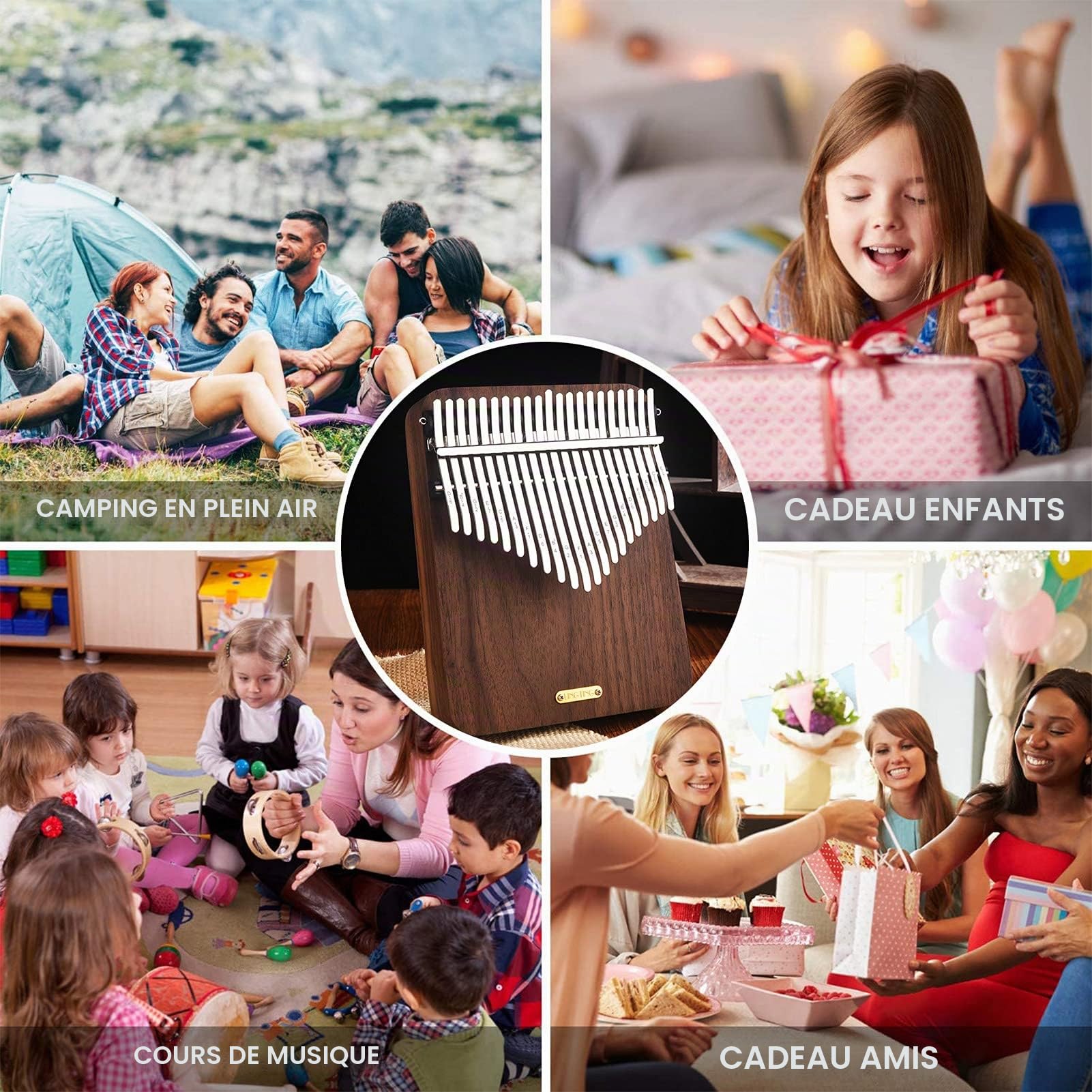 LingTing – Piano à pouce kalimba mbira LT-K21W à 21 touches, cadeau pour enfants, adultes, débutants et professionnels
