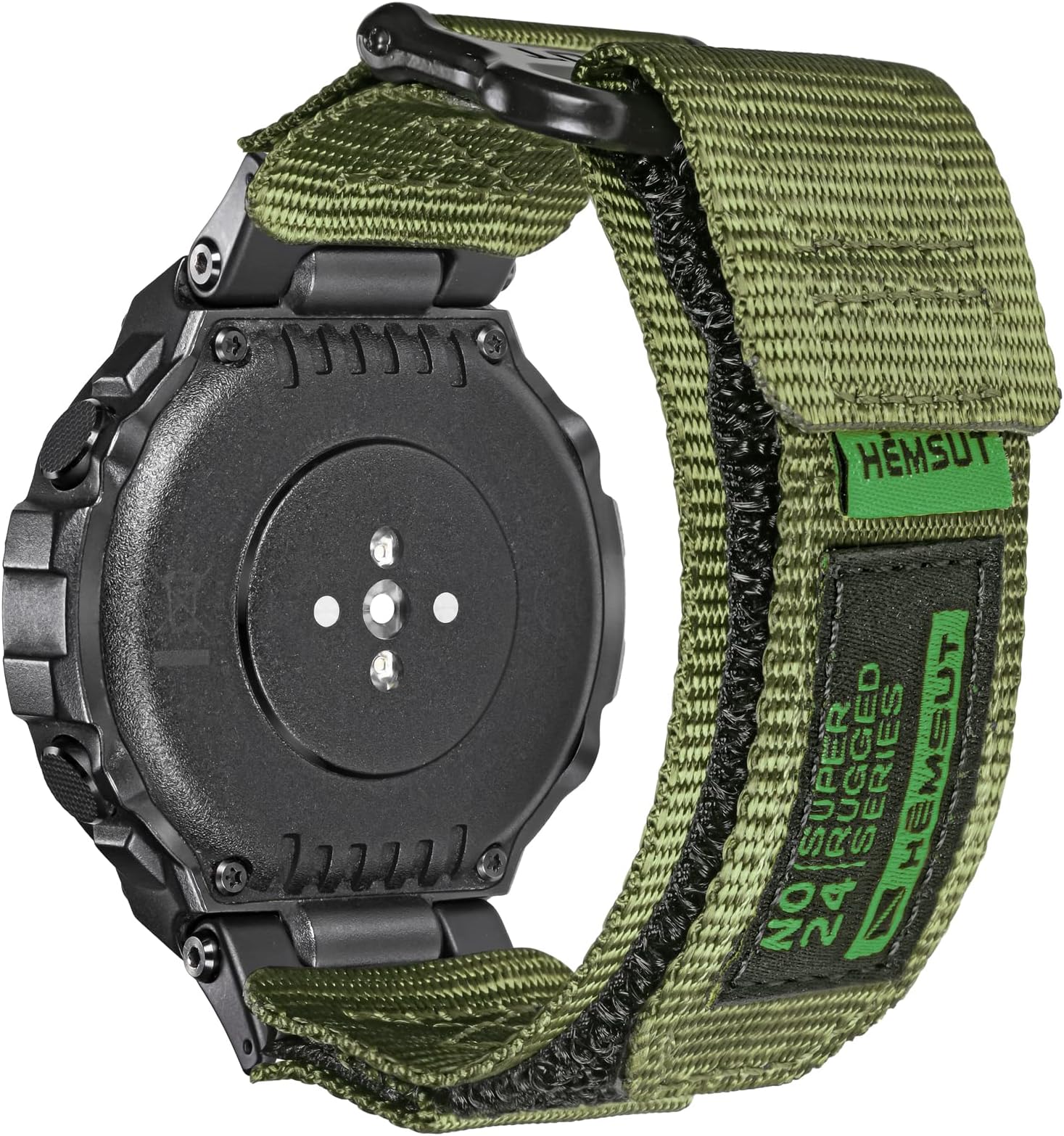 SMITHA Watch Bands Compatible with Amazfit T-Rex/T-Rex Pro/T-Rex 2/T-Rex Ultra, Rugged Nylon Sports Strap, Military Hook & Loop Closure