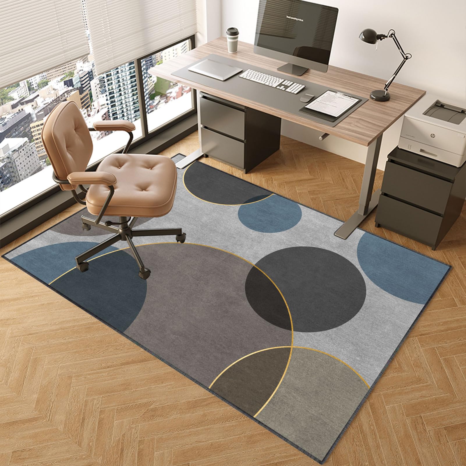TOYOCC Chair Mat 160 x 180 cm Office Chair Mat for Hard Floor Non-Slip Gaming Chair Mats for Low Pile Carpet Protector Desk Chairmats Computer Rolling Chair Mat Home Hardwood Floor Protection Mat โ image 1