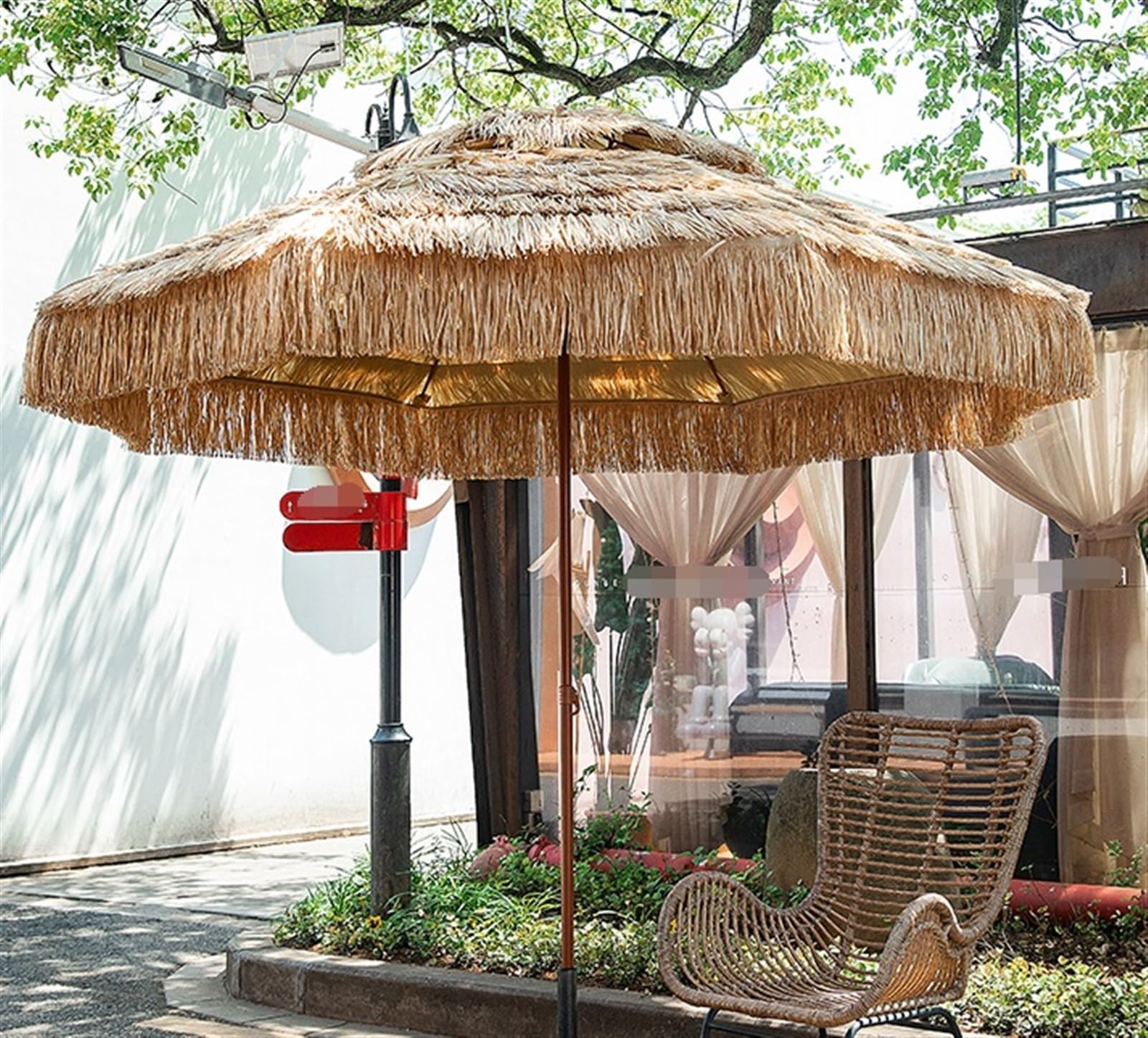 Nowoczesny Parasol Ogrodowy Parasol Plażowy Ze Strzechy Ogrodowy Przenośny Słomy Bez Podstawy Balkon Plażowy