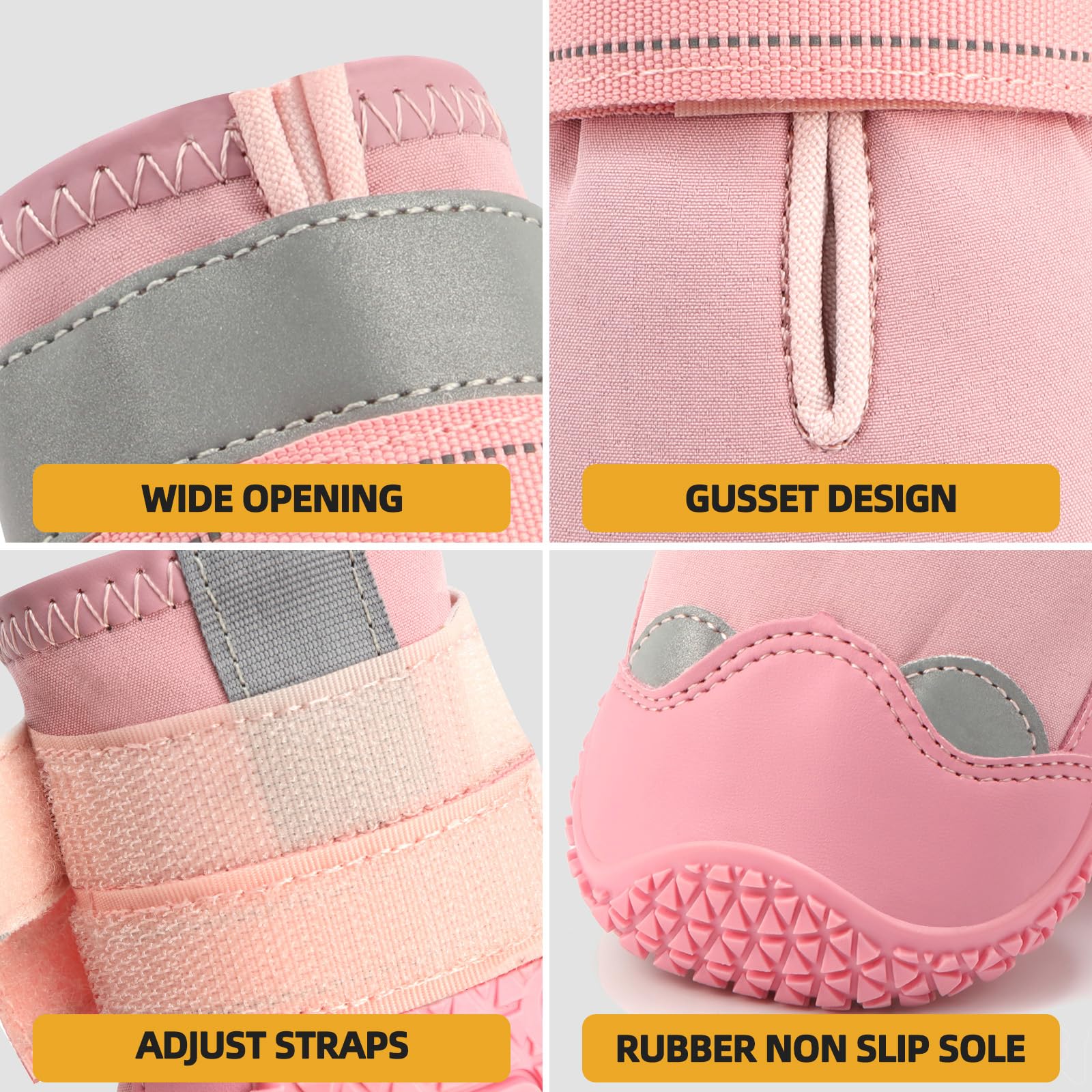 Chaussures pour Chiens de Grande Taille, Bottes et Protections de Pattes pour sols en Bois Dur, Bottes d'extérieur pour Chien pour Trottoir Chaud, Hiver, Neige, randonnée – Chaussures imperméables