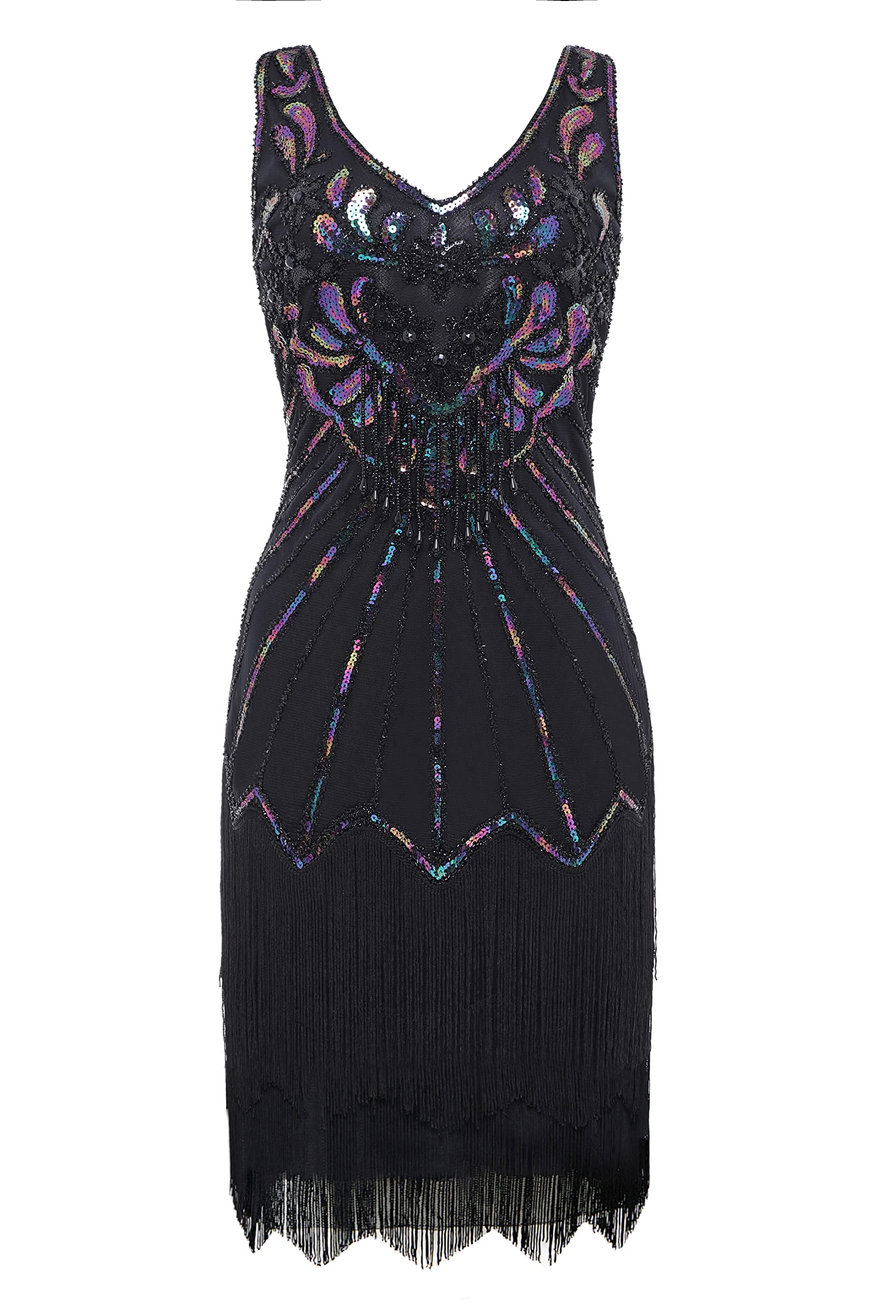 BABEYOND Vestidos Flapper Vestido con Cuello En V Clásico Mujer (Pack de 1)