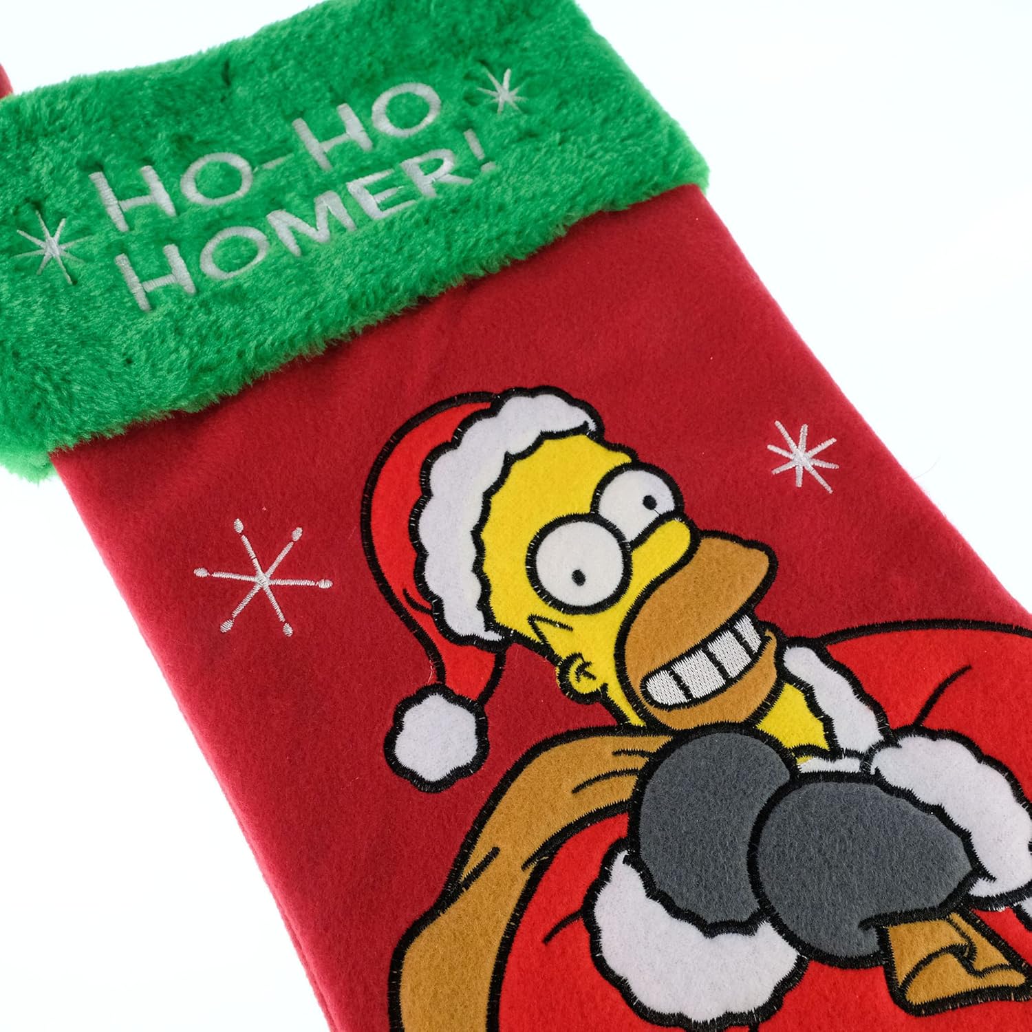 Wondapop Homer Simpson 20" Applique Christmas Stocking, Gift Holder for Stocking Stuffers, Indoor Home Decor and Holiday Decoration