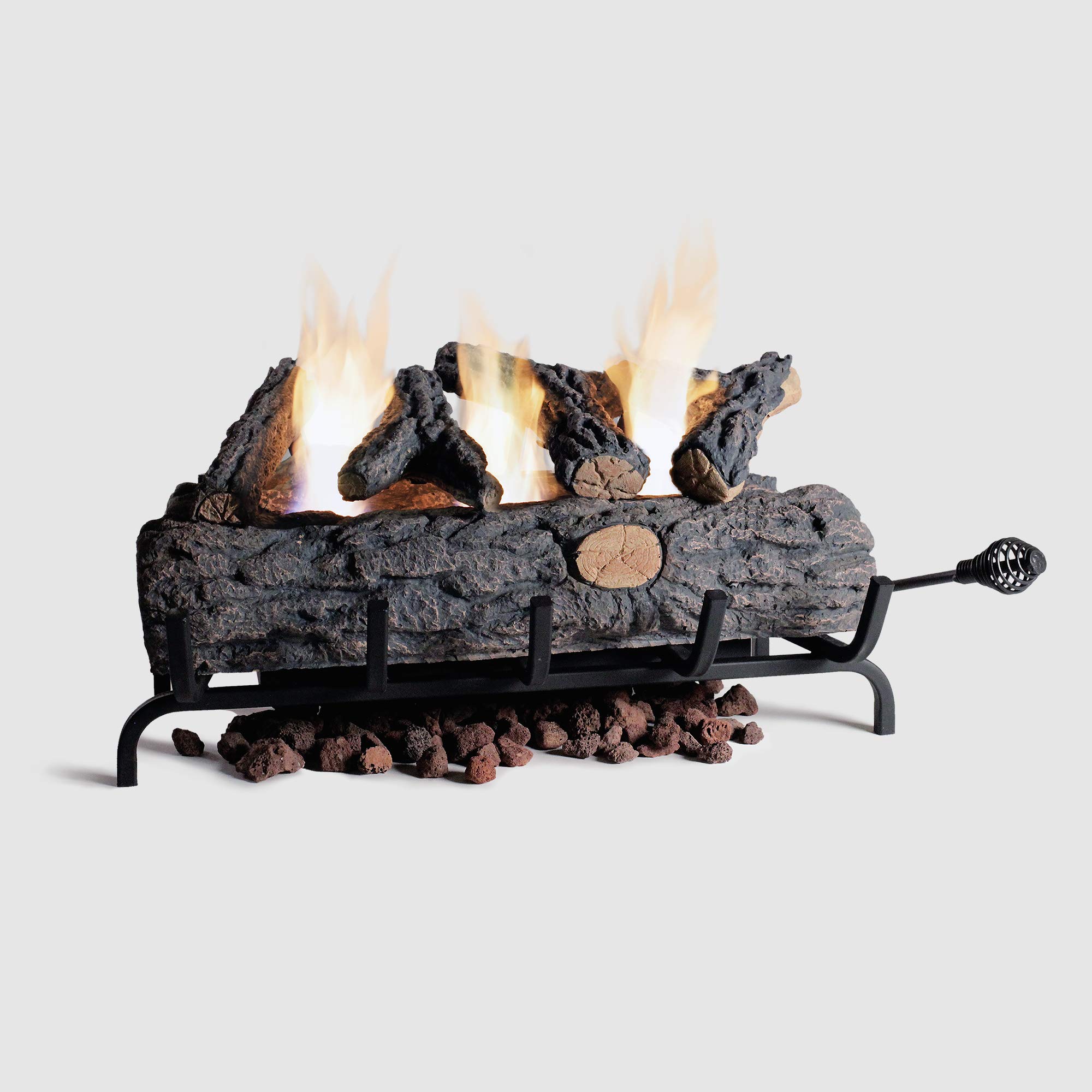 Amazon.com: TerraFlame Indoor Ventless Freestanding Gel Fuel Concrete Fire  Log Insert Set for Fireplace - 24in Oak : Home u0026 Kitchen