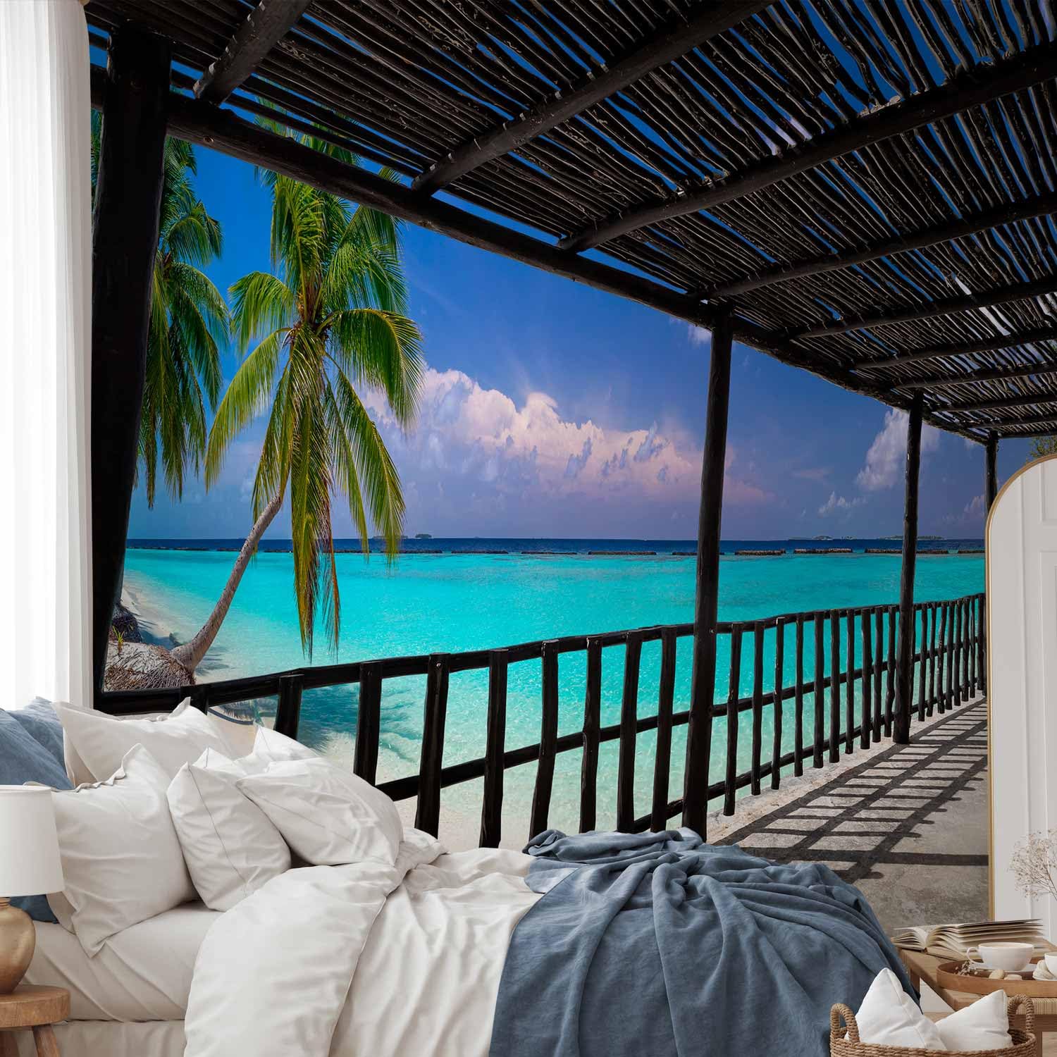 Papier peint murando intissé 300x210 cm Décoration Murale XXL Poster Tableaux Muraux Tapisserie Photo Trompe l'oeil Plage Mer Paysage c-C-0144-a-a