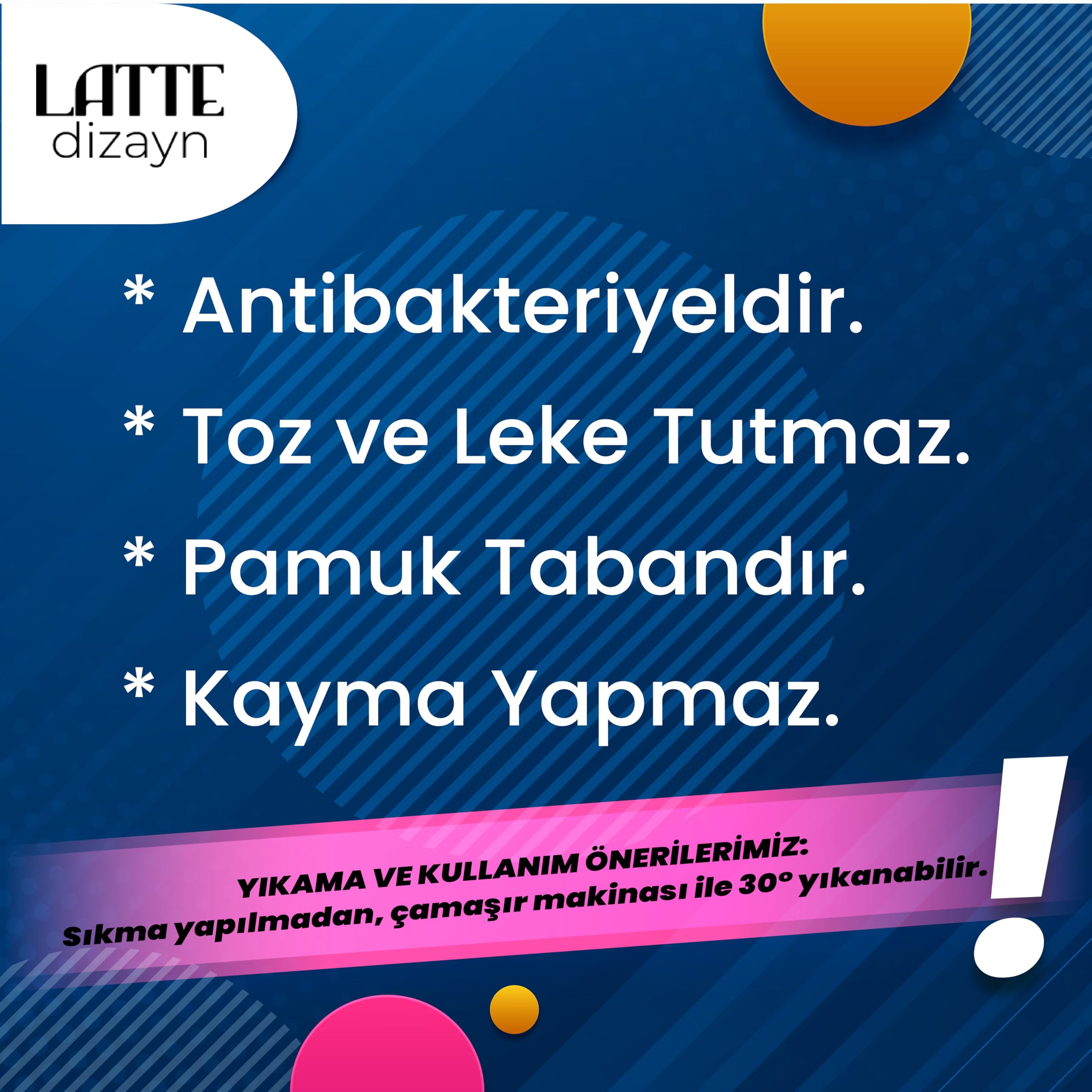 Latte Dizayn Duncan Vintage Desenli Şönil Pamuk Tabanlı Yıkanabilir Kaymaz Antibakteriyel Salon Halısı 200x250