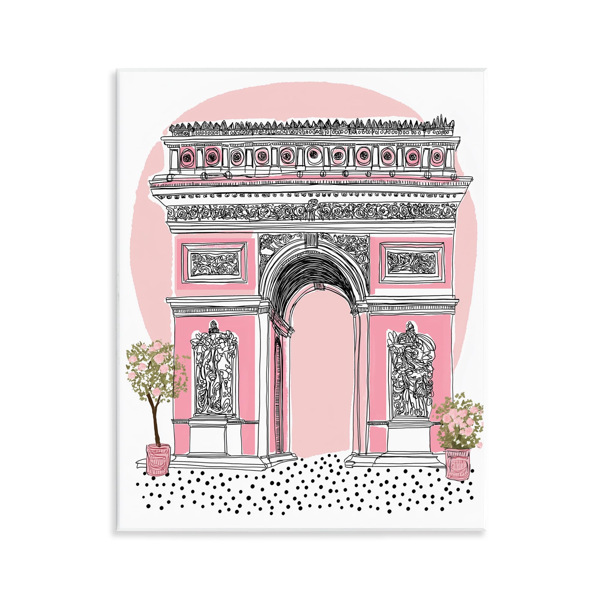 Stupell Industries Unframed 'Pink Neoclassical Archway'| Wall Plaque Art