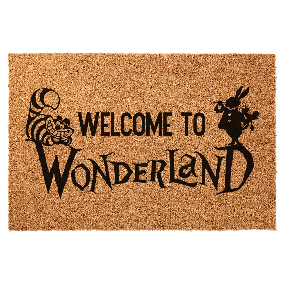 Funny Coir Doormat Welcome To The Wonder Land Welcome Front Porch Decor Doormat For The Entrance Way Personalized Rug with Heavy-Duty PVC Backing Non Slip Outdoor Coir Cute Doormat 23.6 x 15.7inch