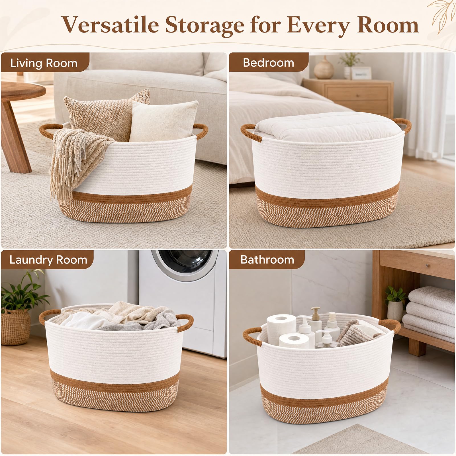 Cesto portabiancheria in tessuto da 70 l, 55 x 40 x 32 cm, ideale per vestiti, coperte, giocattoli e articoli per la casa. Perfetto per soggiorno, camera da letto o asilo nido