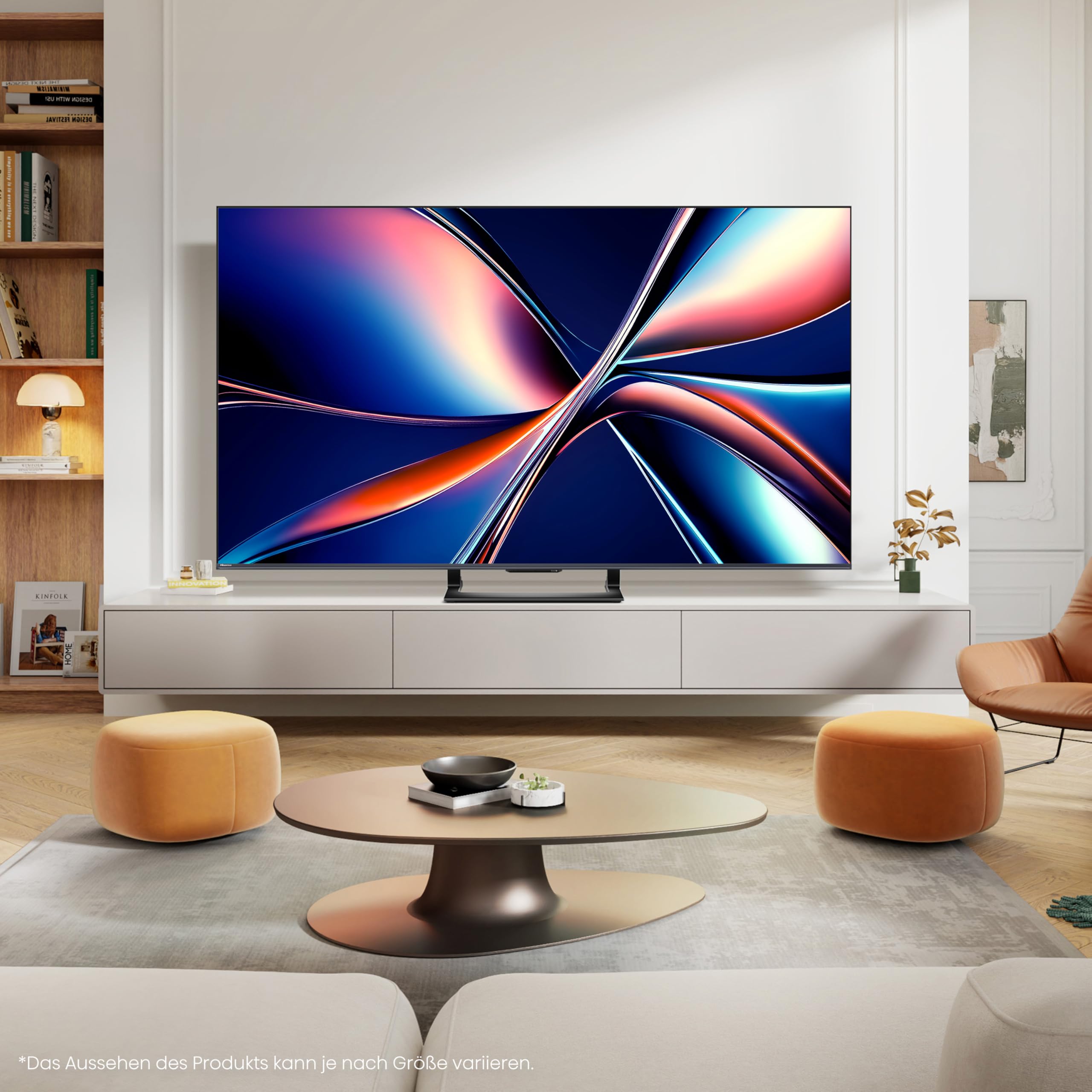 Hisense 55U7Q Fernseher 55 Zoll, 4K Mini LED ULED, Smart TV, Hi-View AI Engine, 144Hz Game Mode Pro, FreeSync Premium, Built in Subwoofer, Dolby Vision IQ Atmos, Airplay, Sprachsteuerung[2025]