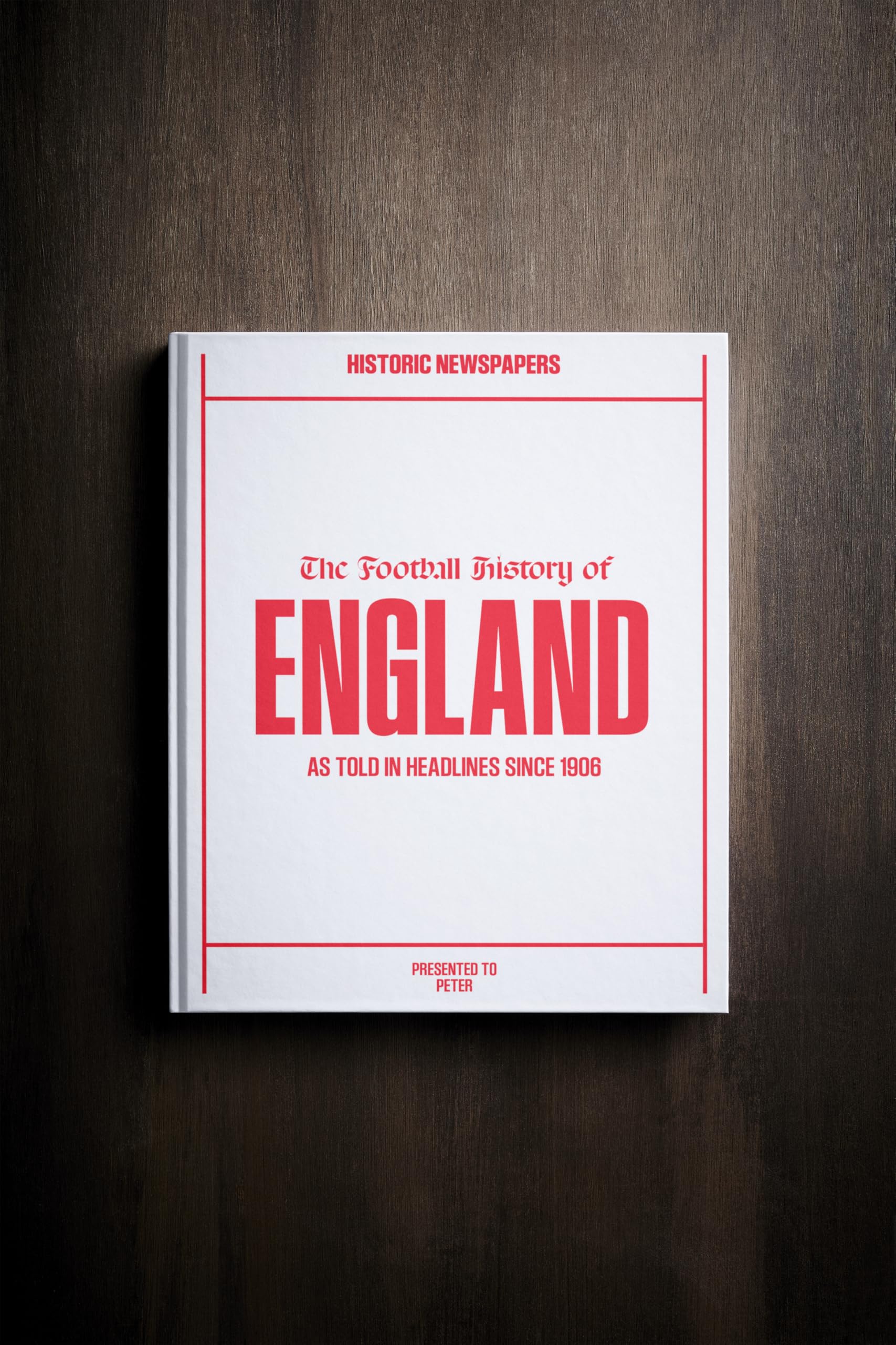 Historic Newspapers England International Men's Team | Personalised Football Gift | Name Printed on Cover | Football History Book Through Newspapers | Football Gifts for Boys | Football Fan Gift — image 1