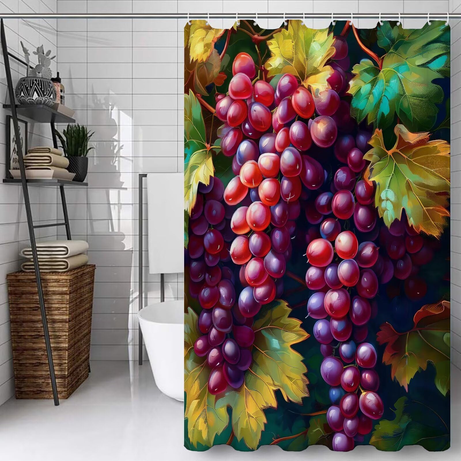 Rideau douche 150x210cm polyester imperméable avec 12 crochets inclus