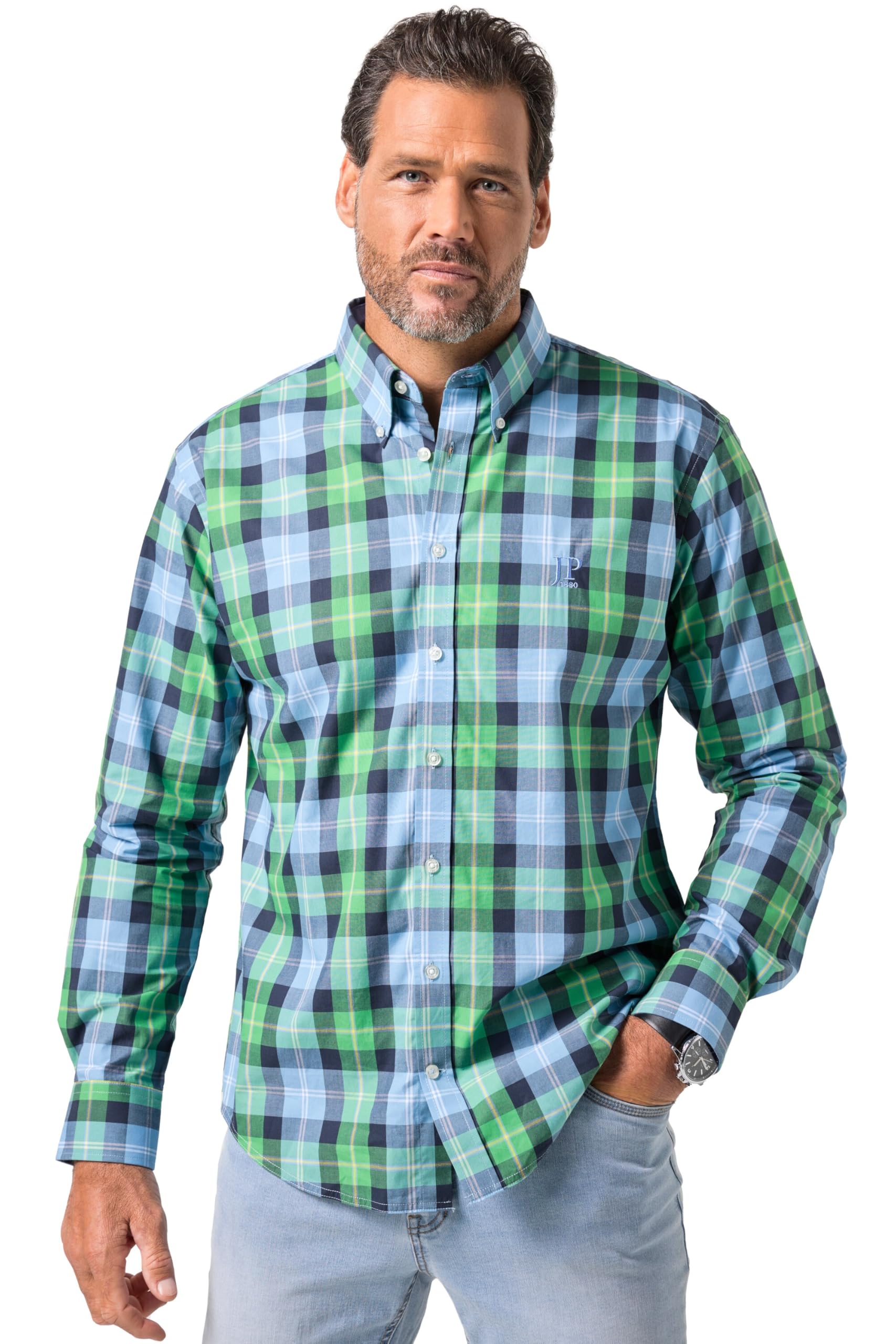JP 1880 Herren große Größen Übergrößen Menswear L-8XL Karohemd, Langarm, Buttondown-Kragen, Modern Fit 844686