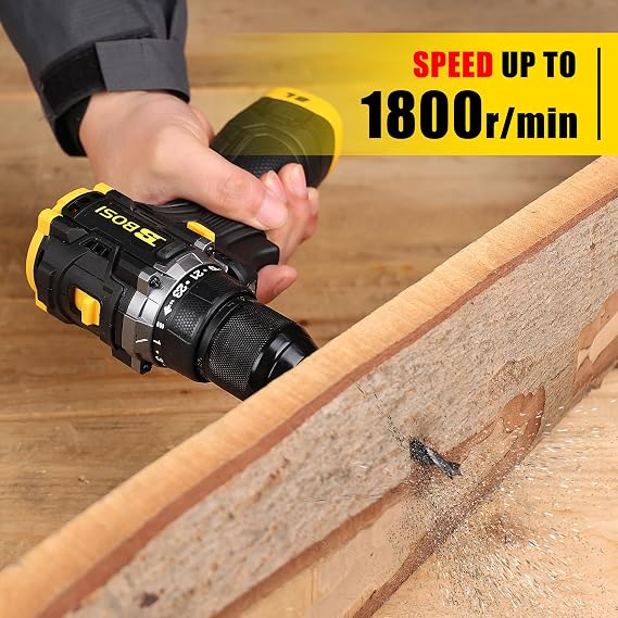 16V Brushless Cordless Drill Driver Set, Lightweight Drill with 50Nm Torque, 2-Speed, 3/8 Keyless Chuck, 2.0Ah Battery & 26PCS Accessories for Home Repair, Furniture Assembly & DIY