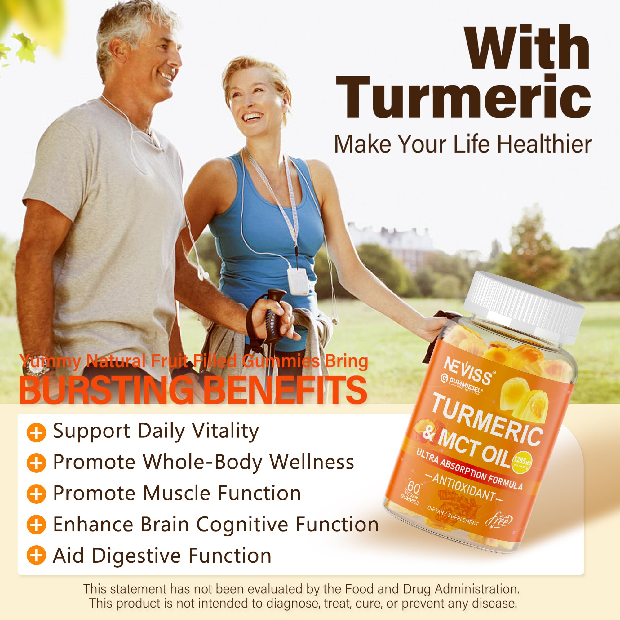 Turmeric Curcumin Gummies 1000mg + MCT Oil & Black Pepper, Ultra Absorption — Amazon image 5