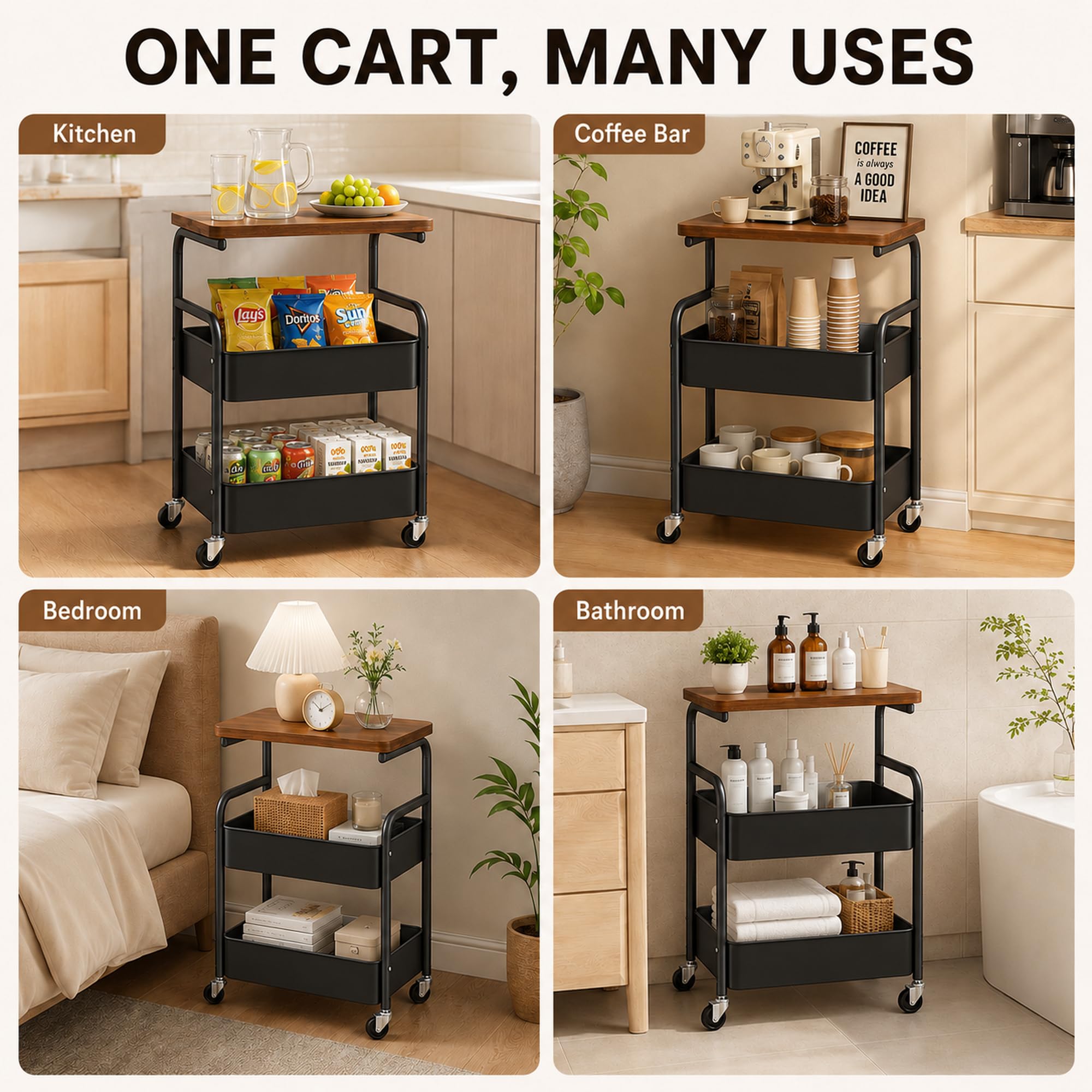 Carrito de libros con 3 niveles, carrito de metal con paneles y tablero de mesa, carrito de servir para cocina, salón, casa y oficina, carrito de cocina con ruedas, carrito de manualidades