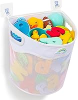 Austion Quick-Fetch Mesh Bath Toy Holder - Large Capacity Wall-Mounted Organizer, Wide Opening, Quick Dry for Easy Bathtub Toy Storage