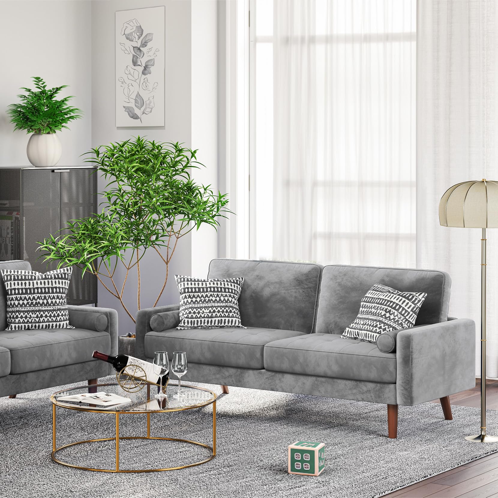 愛知岐阜/送料無料★未開封★Vesgantti 3人掛けソファ グレー　天然木 愛知岐阜/送料無料☆未開封☆Vesgantti 3人掛けソファ グレー天然木