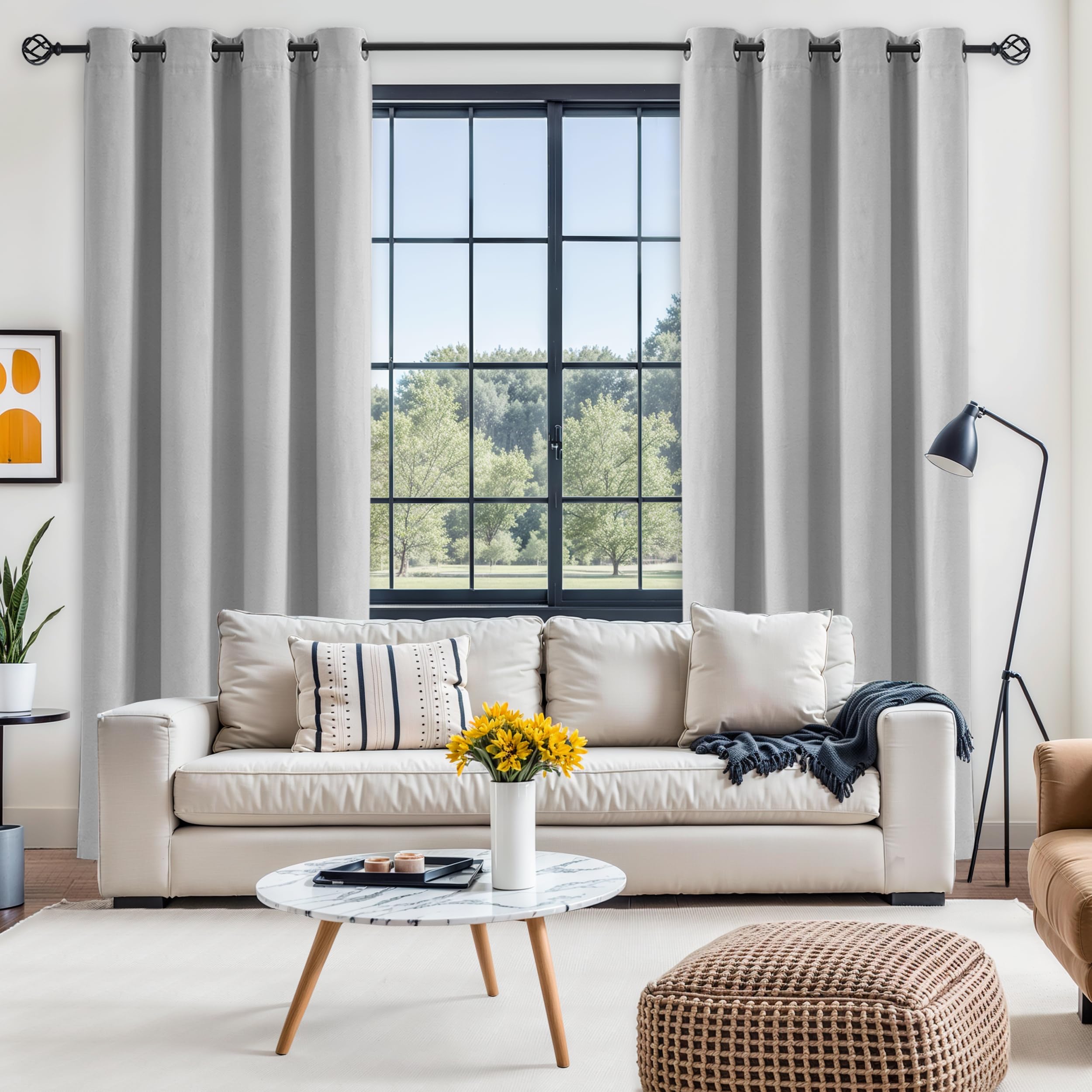 Amazon.com: Jubilantex 100 Percent Linen Coating Blackout Curtains