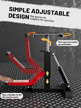 JFG RACING Adjustable Hydraulic Dirt Bike Stand Lift 1000 Lbs Capacity,Red