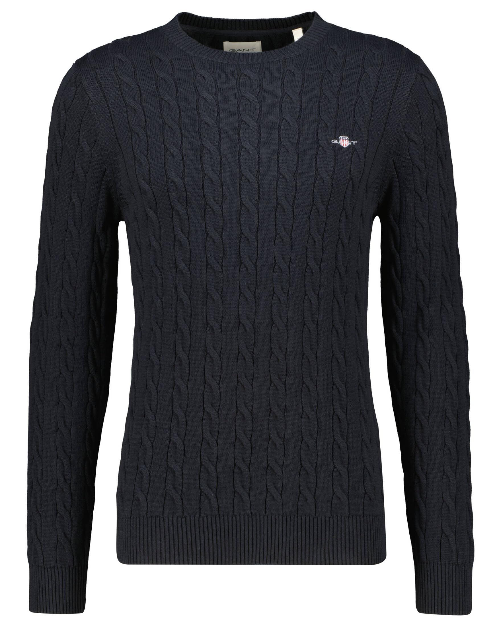 Gant Herren Classic Cable Knit Sweater ZOPFSTRICKPULLOVER MIT Rundhalsausschnitt (1er Pack)