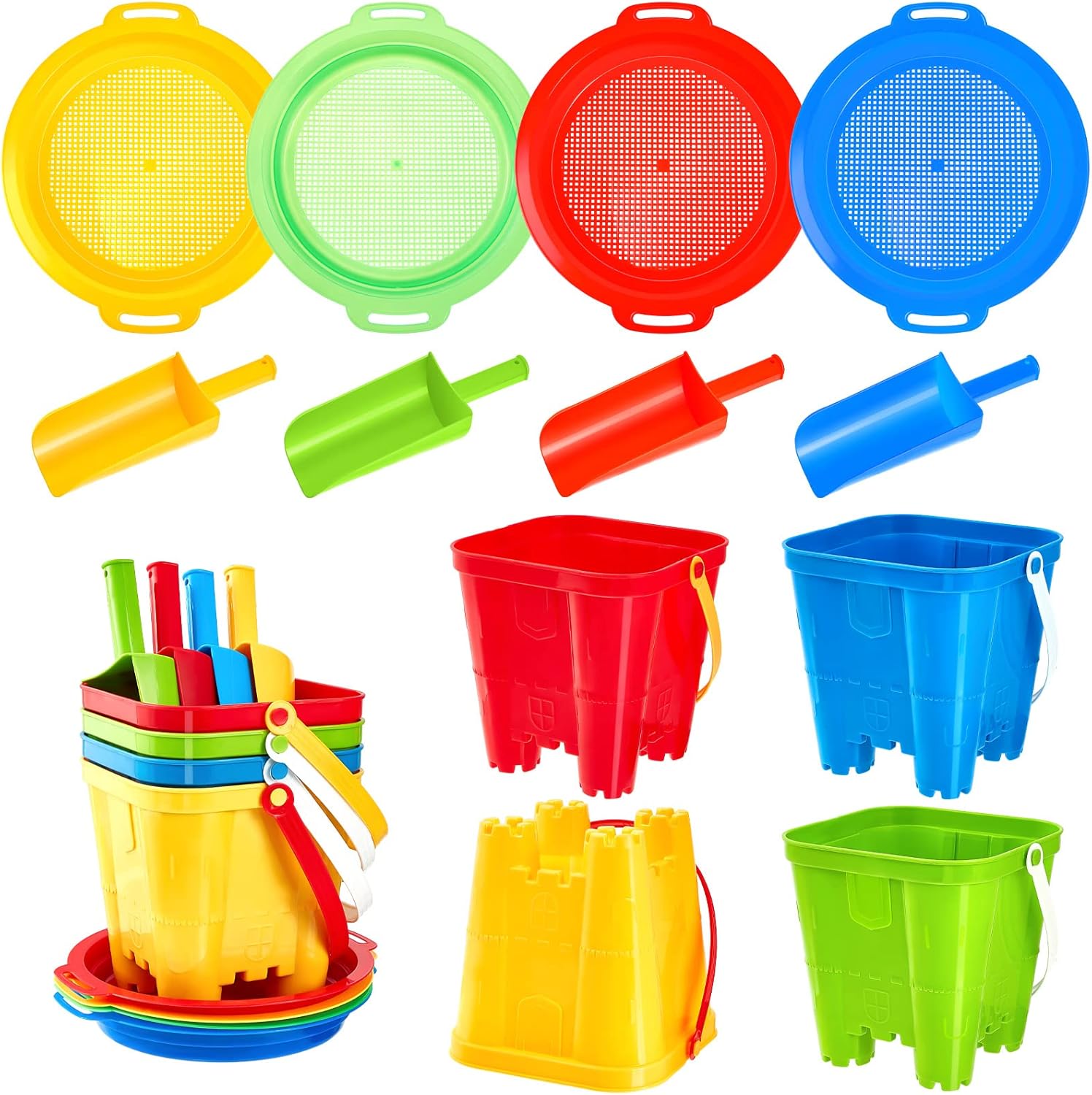 Lenwen 4 Set Beach Sand Toys Includes 4 Plastic Sand