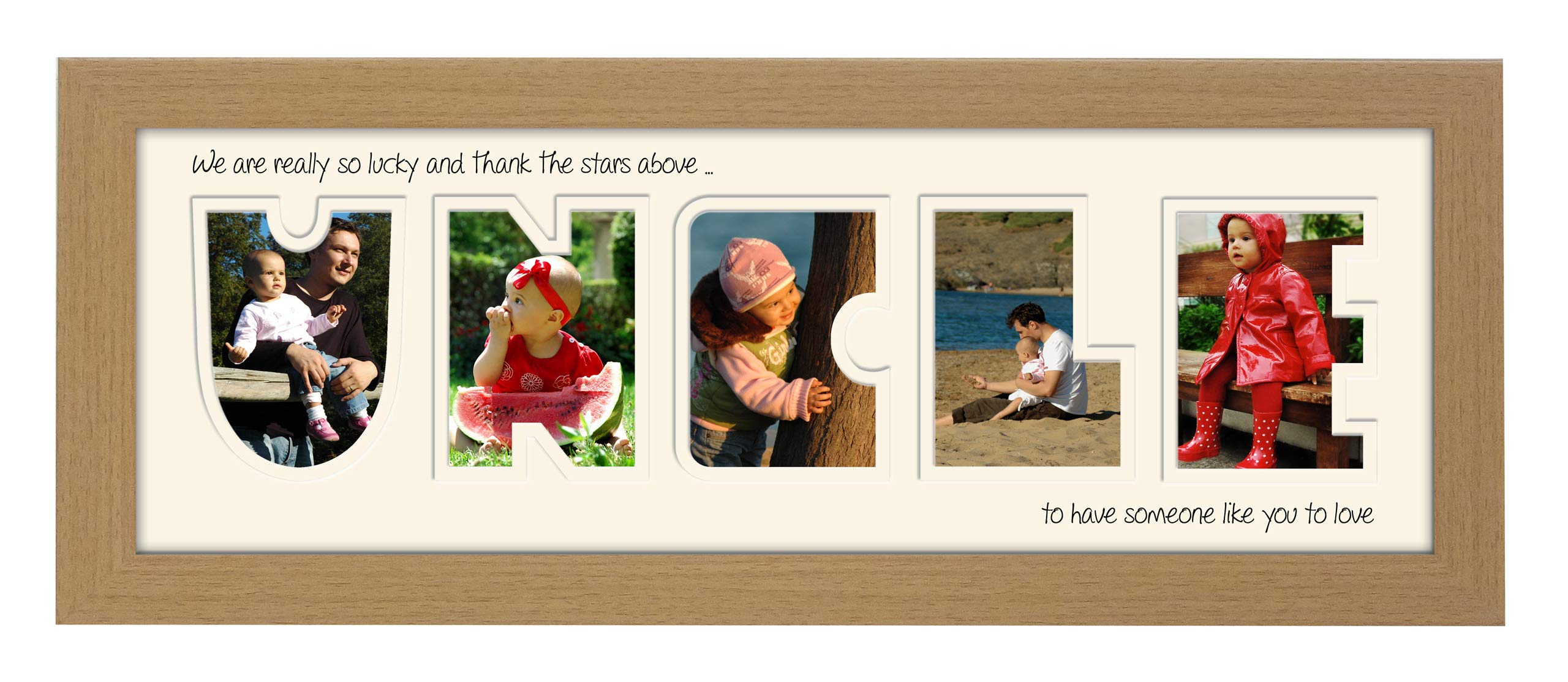 Photos In A Word Oak Finish Frame Cream Mount We Thank The Stars Uncle Photo Frame Thank The Stars Letters Cut Out Using Quality Board 899A (Oak Finish Frame Cream Mount We Thank The Stars)