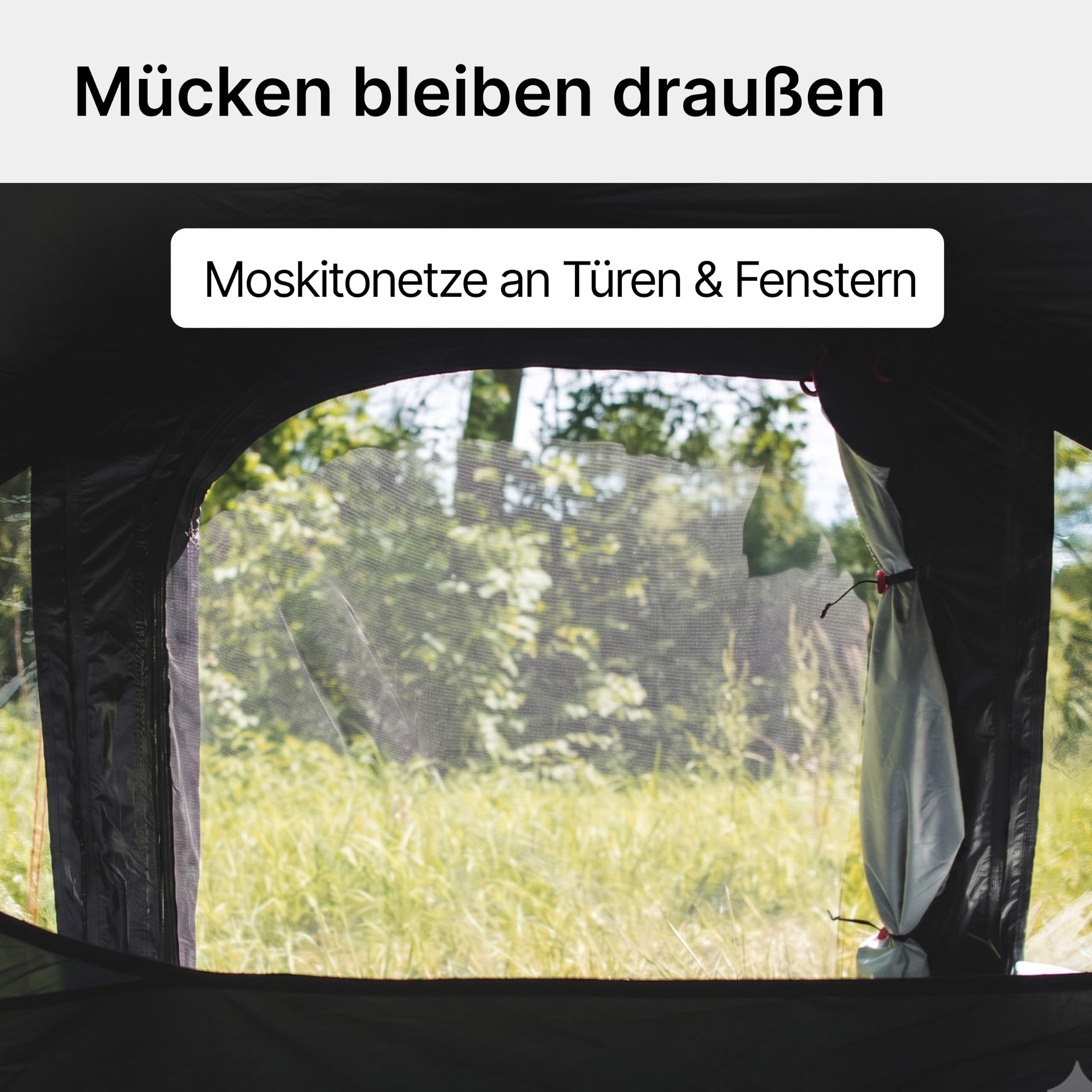 qeedo Quick Oak Dark Series Campingzelt mit abgedunkelter Schlafkabine, nachtschwarz - Sekundenzelt mit Quick-Up-System stabil & wasserdicht, ideal für Camping & Festival, Komfort-Zelt für 3 Personen