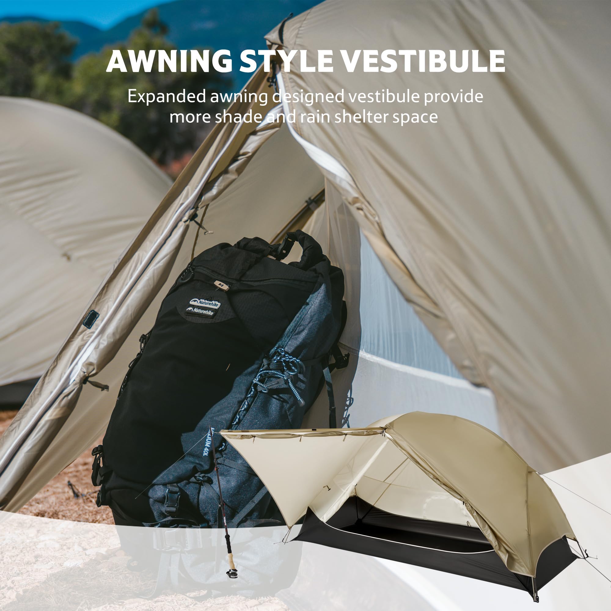 Naturehike Mongar UL Ultralight Windproof Wodoodporny Namiot Turystyczny Podwójny Przenośny 1/2 Osoby 3-4 Sezon Na Kemping Piesze Wycieczki