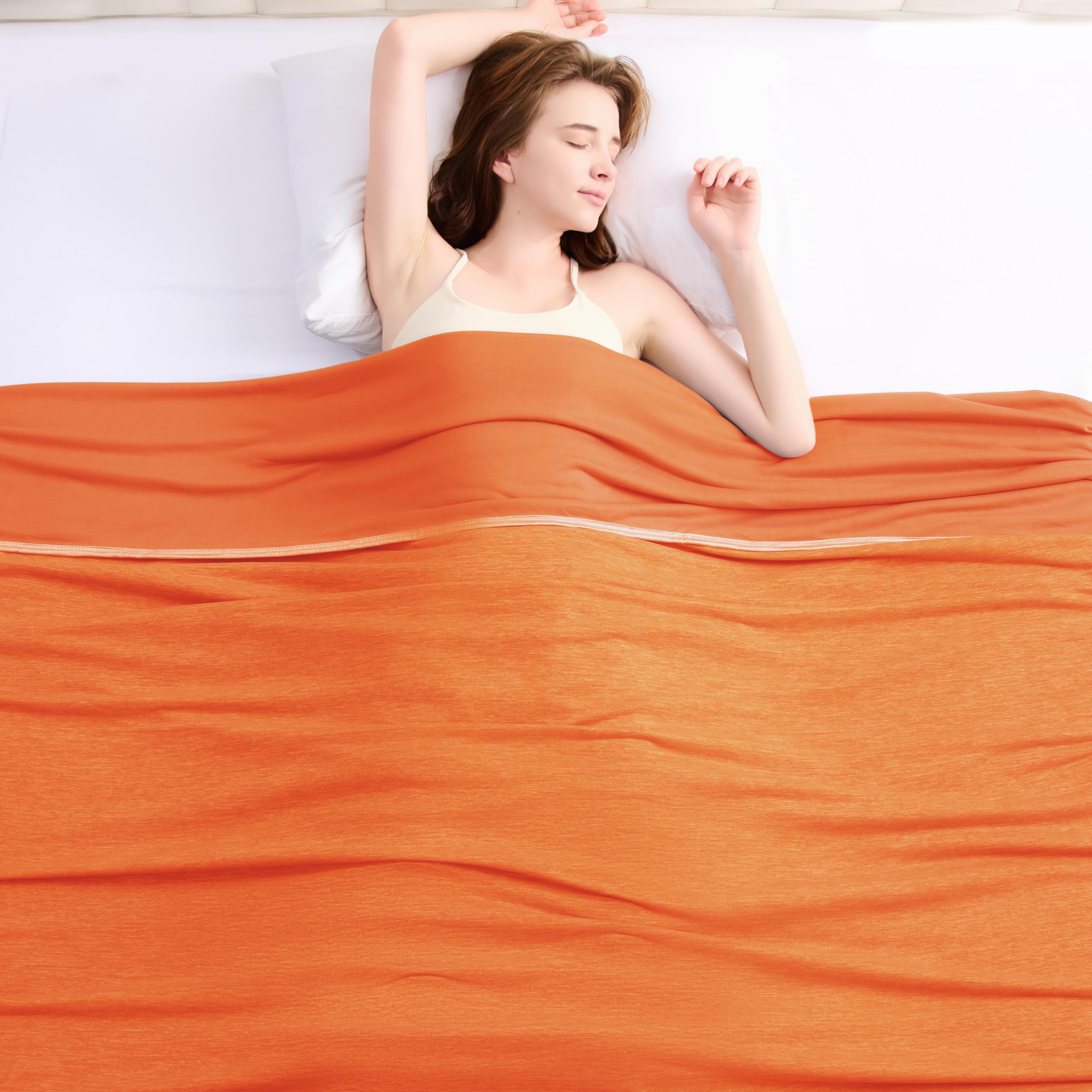 Topcee Kühldecke (228 x 228 cm, Queen-Size-Größe) für Nachtschweiß, absorbiert Wärme, um Erwachsene in warmen Nächten kühl zu halten, Q-Max 0,5 Kühldecken für heiße Schläfer, ultra-kühle, leichte