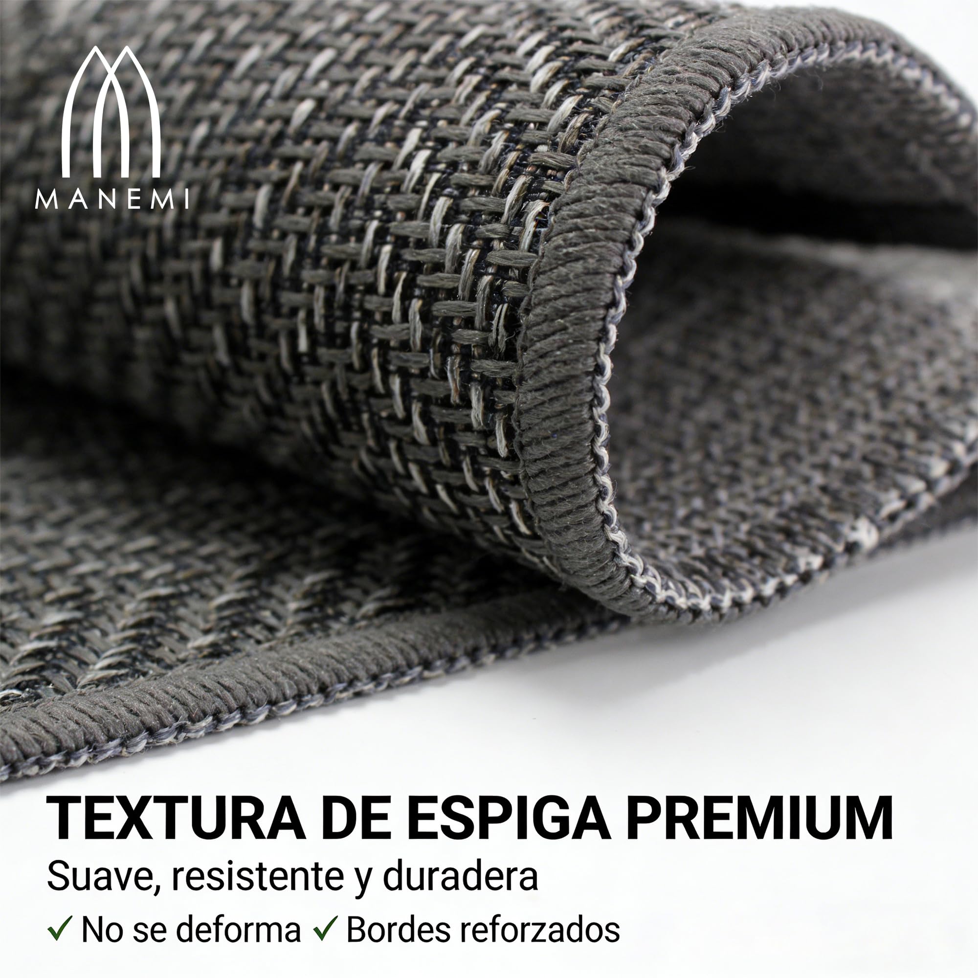 MANEMI Alfombra para Salón Antideslizante y Suave, Alfombra Textura de Espiga Premium para Interior Lavable y Plegable para Hogar con Mascotas, Varios Tamaños, 100% Polipropileno