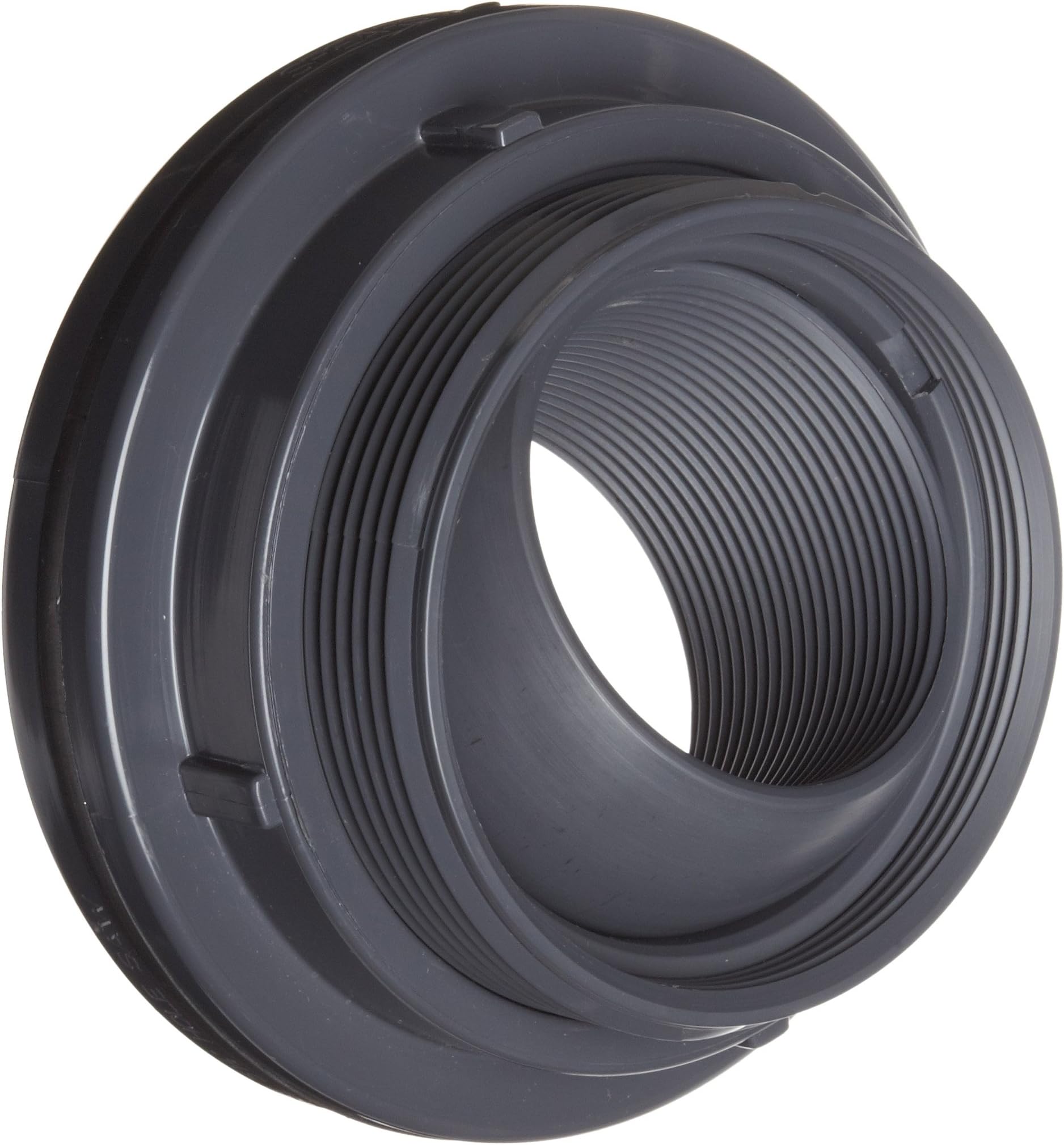 Flowline LM52-3870 PVC Self-Align Bulkhead Fitting with Neoprene Gasket, 3" NPT