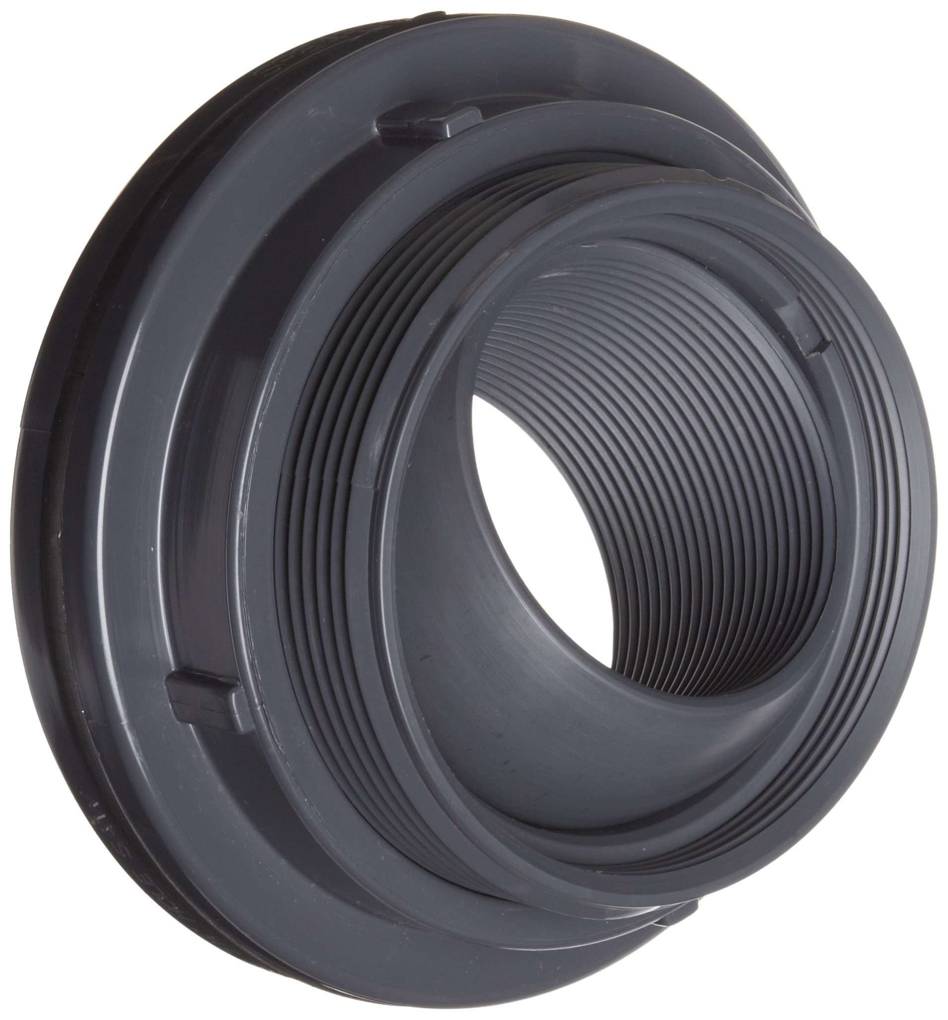 Flowline LM52-3870 PVC Self-Align Bulkhead Fitting with Neoprene Gasket, 3" NPT