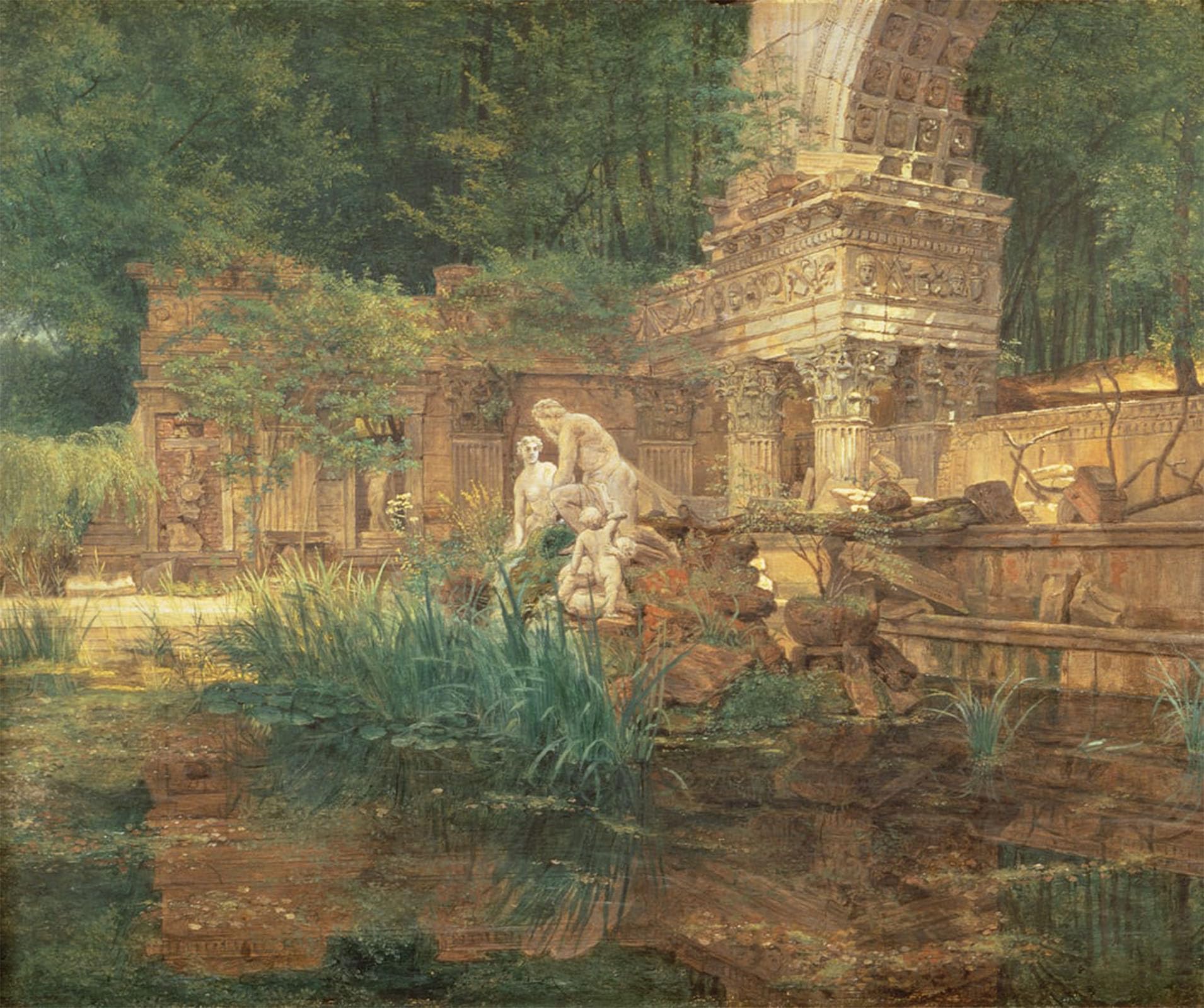 POSTERIIk Famous Print Pop Art Wall Art Graffiti the Roman Ruins in the Gardens of Schonbrunn by Ferdinand Georg Waldmuller Art Prints for Home Decor 60x90cm