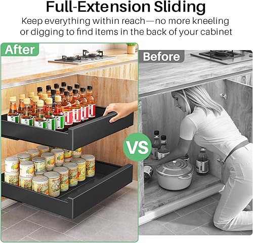 Miniatura 3 de Organizador de gabinete extraíble fijado con película nano adhesiva, almacenamiento resistente y organización de cajones, estantes de despensa