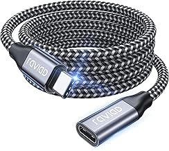 RAVIAD Prolunga USB C Maschio Femmina 1M, 100W Cavo USB 3.2 Prolunga 4K@60Hz 10Gbps Ricarica e Trasferimento Rapidi Compatibile con iPhone 15 Plus Pro Max, MacBook, Galaxy S24 S23 S22, Steam Deck