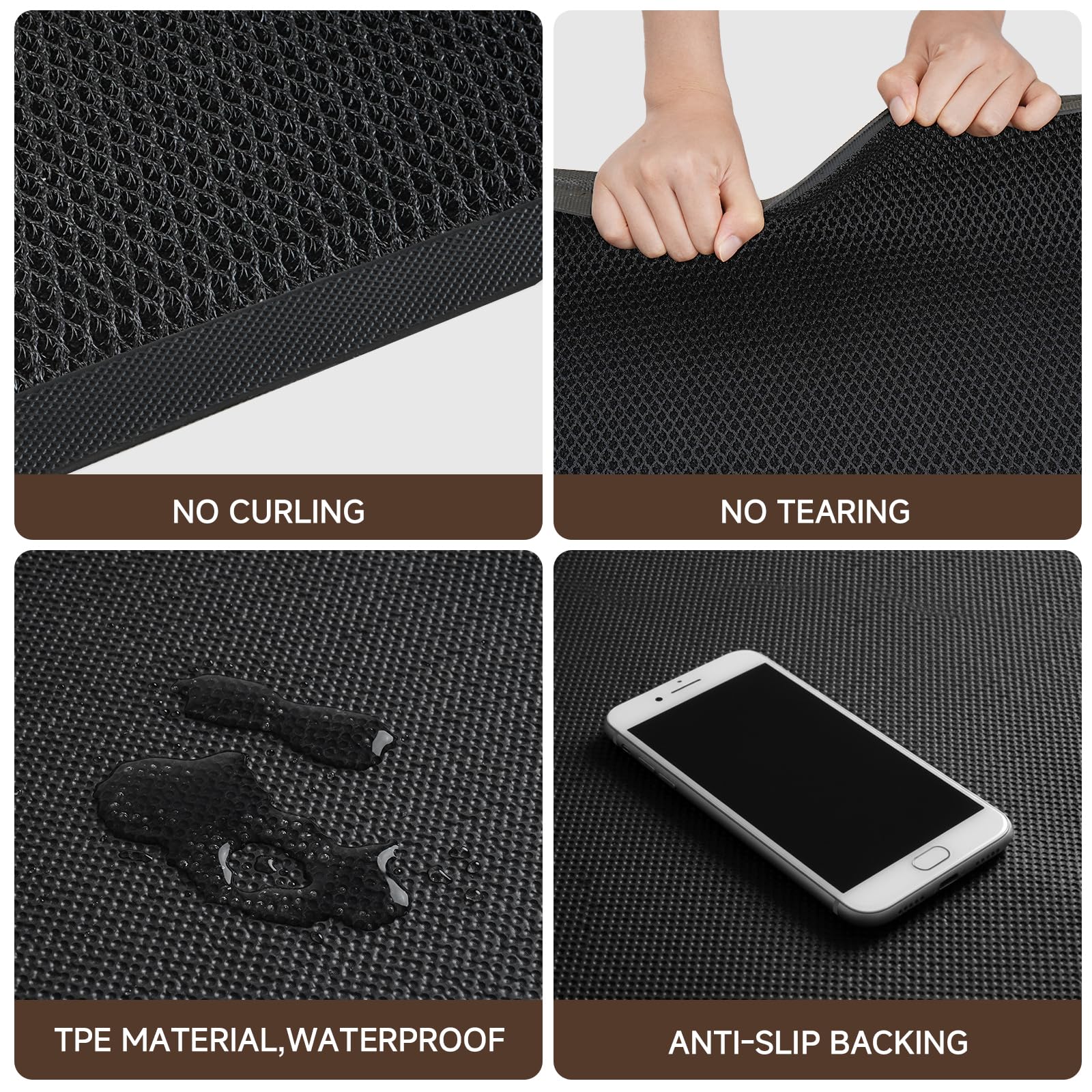 TANYOYO 4'x6' Ft (48"x72") Commercial Heavy Duty Rubber Mesh Door Mat – Waterproof Non-Slip Dirt Trapper for Mall Entrance, Patio, Garage & High Traffic Walkways, Black Outdoor Commercial Welcome Mat — Amazon image 5