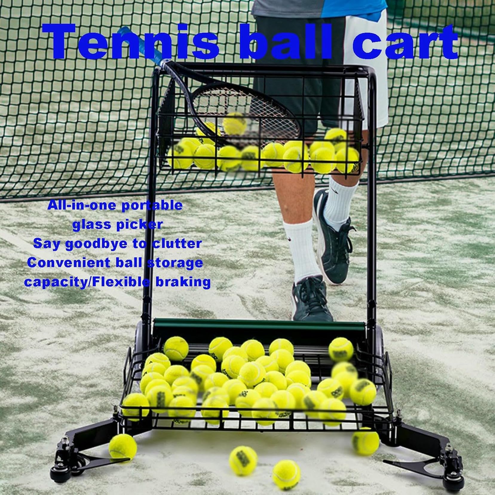 Raccoglitore automatico di palline da tennis, con capacità di 290, raccoglie 90 palline contemporaneamente per scuole, allenatori e club