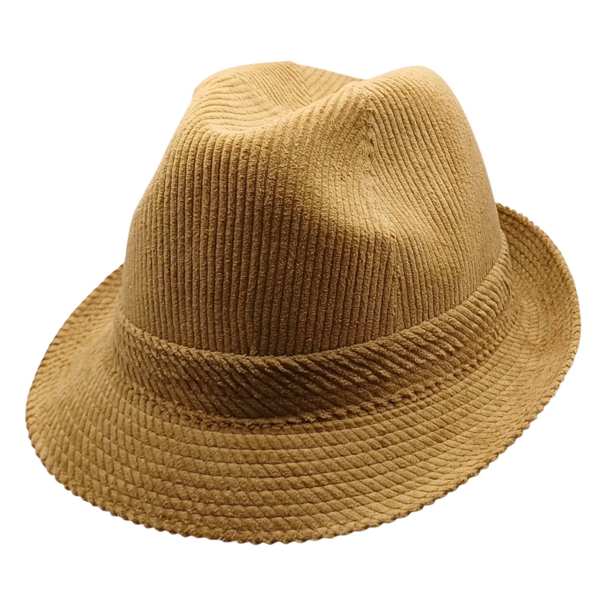 Der Klassische Hausmeister Krause Trilby-Cordhut - Stabiler Hut aus Baumwolle in Beige - Kordhut in 100% Baumwolle