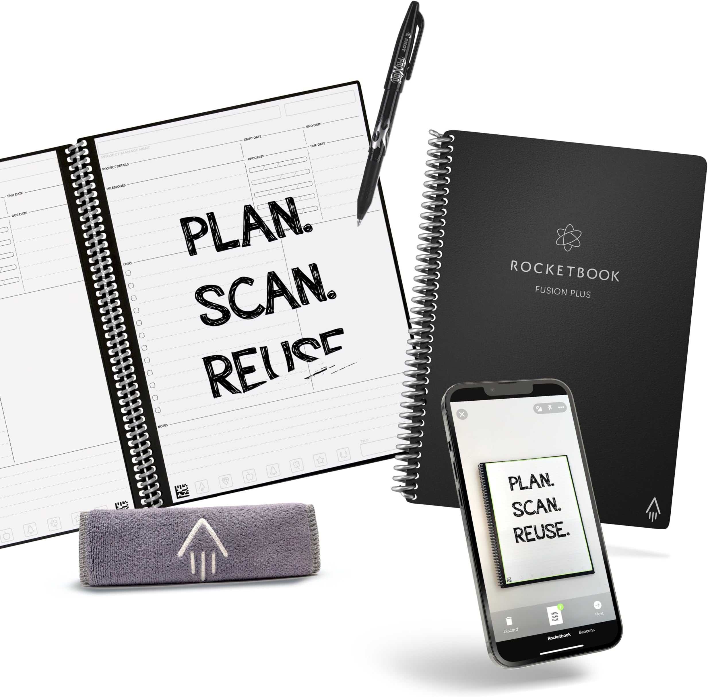 Amazon.com: Rocketbook Holiday Bundle - 2 Smart Reusable Notebook Set ...
