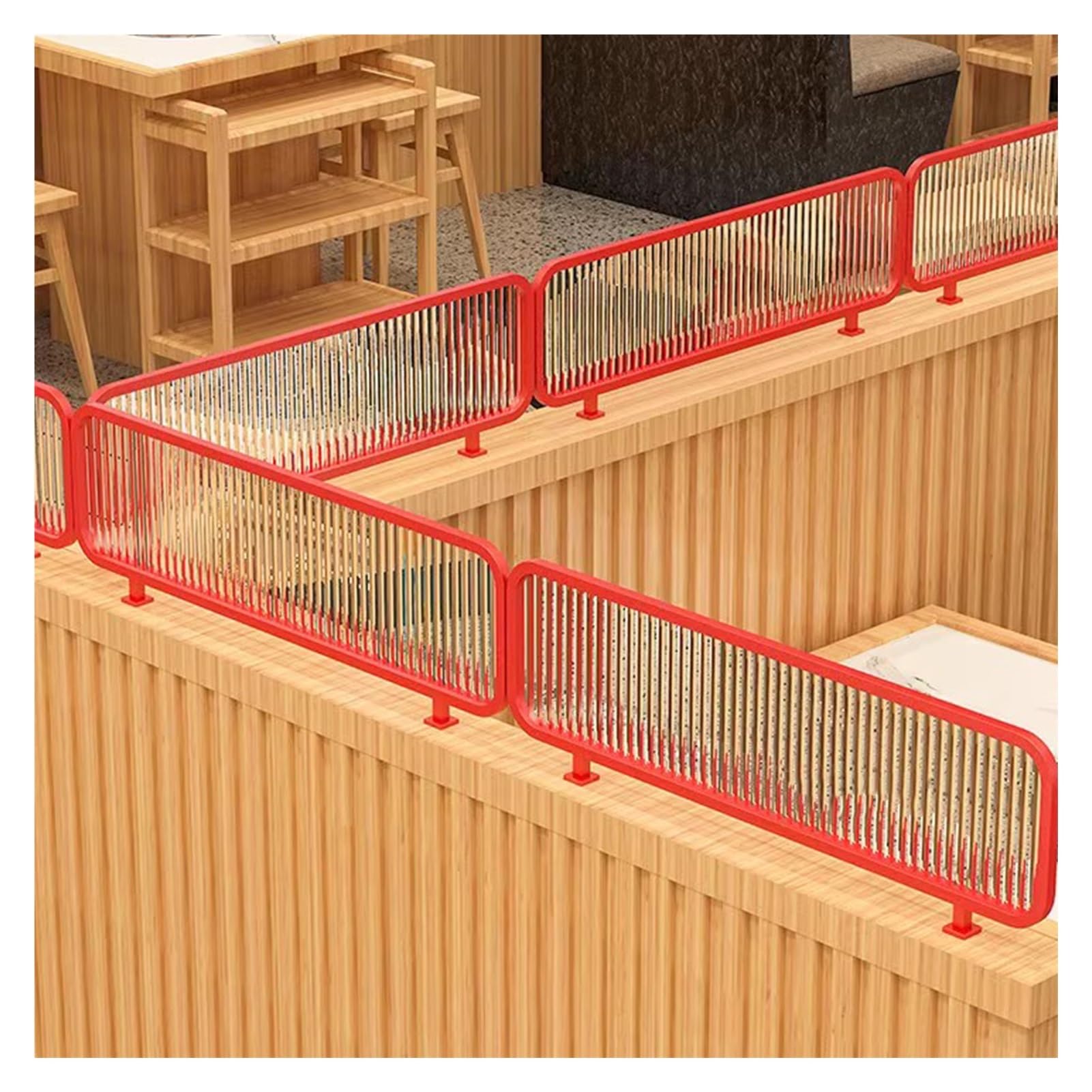 GJZQDKX Dividers for Dining Areas, Restaurant Striped Glass Raised Decorative Partitions, Hot Pot Aisle Countertop Desk Divider, 30cm Low Fence