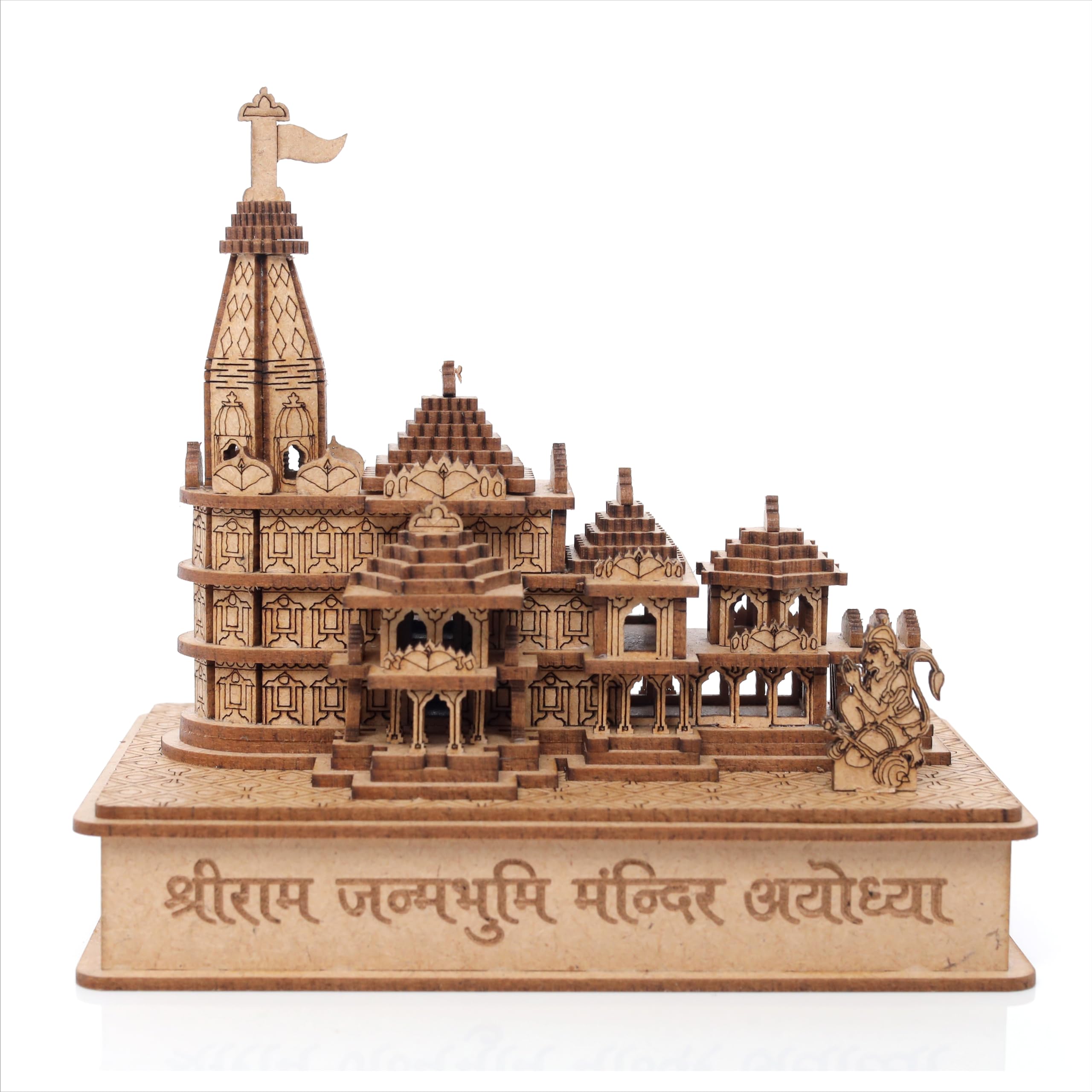 LASER ART Ram Mandir Ayodhya Model 3D Replica Handcrafted Wooden Traditional - Intricate MDF Craftsmanship, Authentic Design, with Protective Outer Box - Ideal for Car Dashboard, Home Decor & Gifts (B0CKBXXPFN) Amazon Price History, Amazon Price Tracker