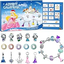 Christmas Advent Calendar 2025 Princess Calendar 24 Days Frozen Countdown Calendar with DIY Charm Bracelet Christmas Holiday Ornament Gift for Girls, Daughter, Niece, Granddaughter