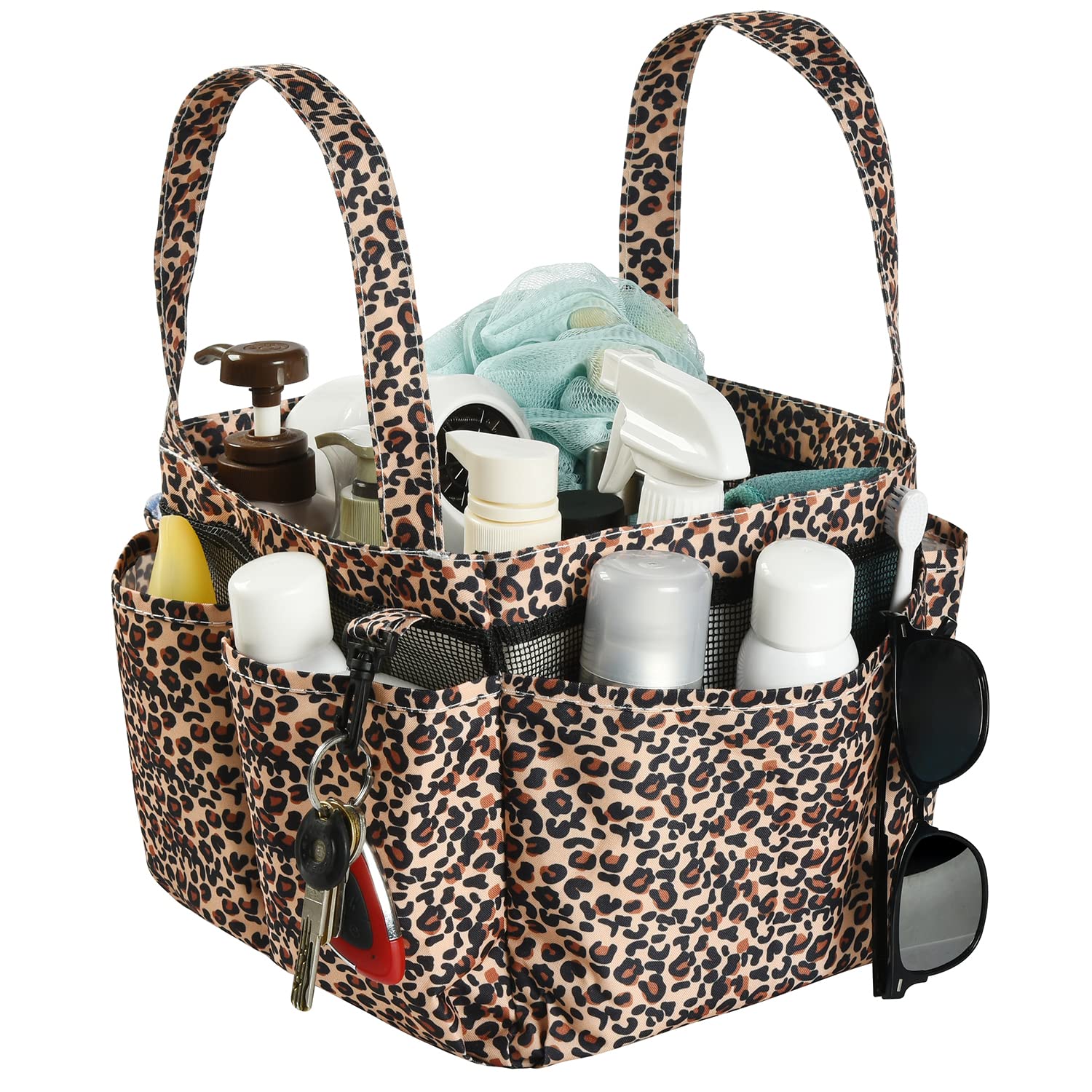 Haundry Mesh Shower Caddy Bag Portable Basket Organizer with Key Hook for College Dorm Bathroom Camp Gym Hanging