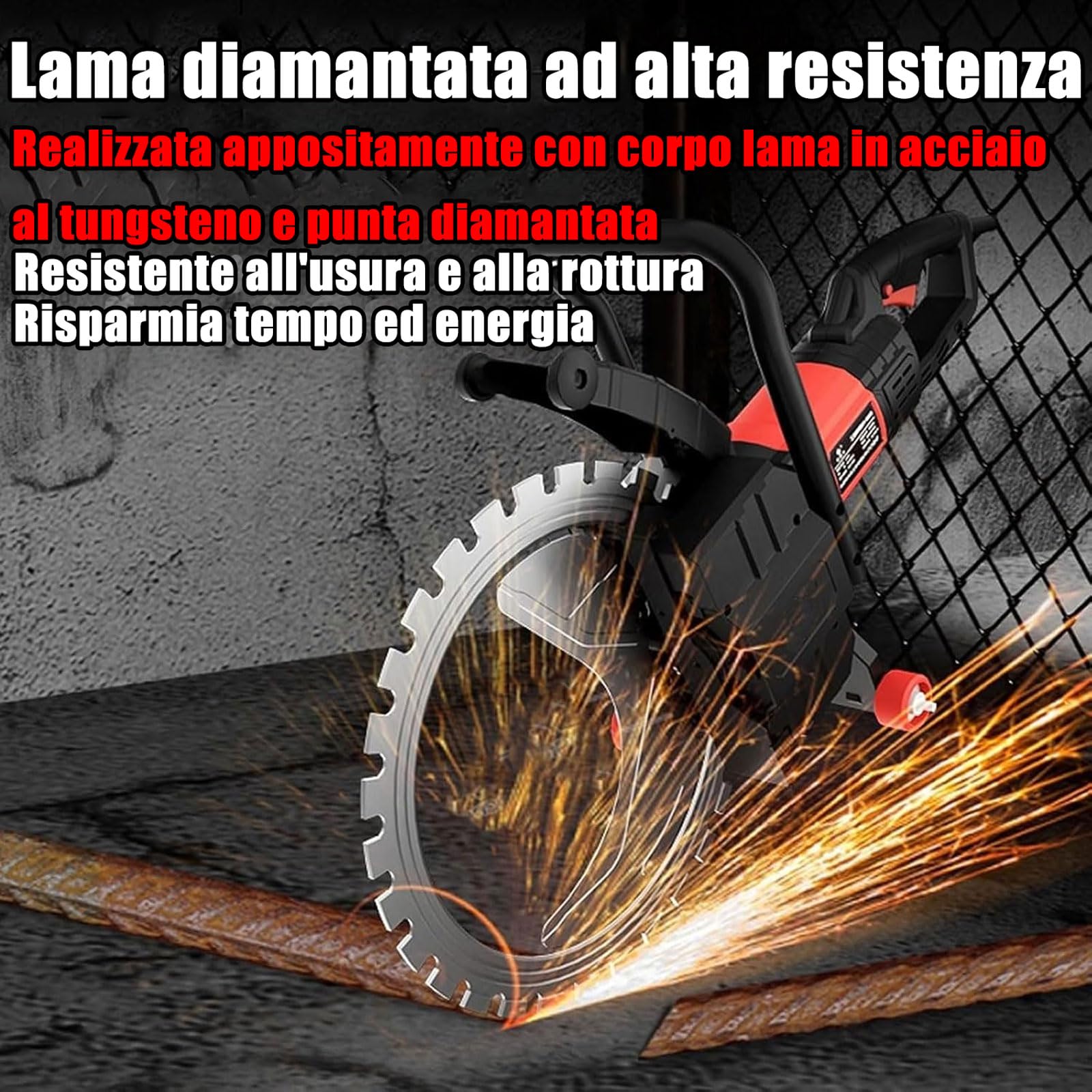 Sega Elettrica Per Calcestruzzo a Umido Da 9800 W, Profondità Di Taglio 300 Mm, Con Abbattimento Polveri Ad Acqua, Macchina Per Scanalature a Parete Per Marmo, Legno, Porcellana