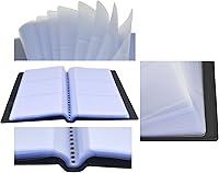 Vista 4 de SAMYO Business Journal Name Card Book Holder Organizer - Holds 240 Cards - Black
